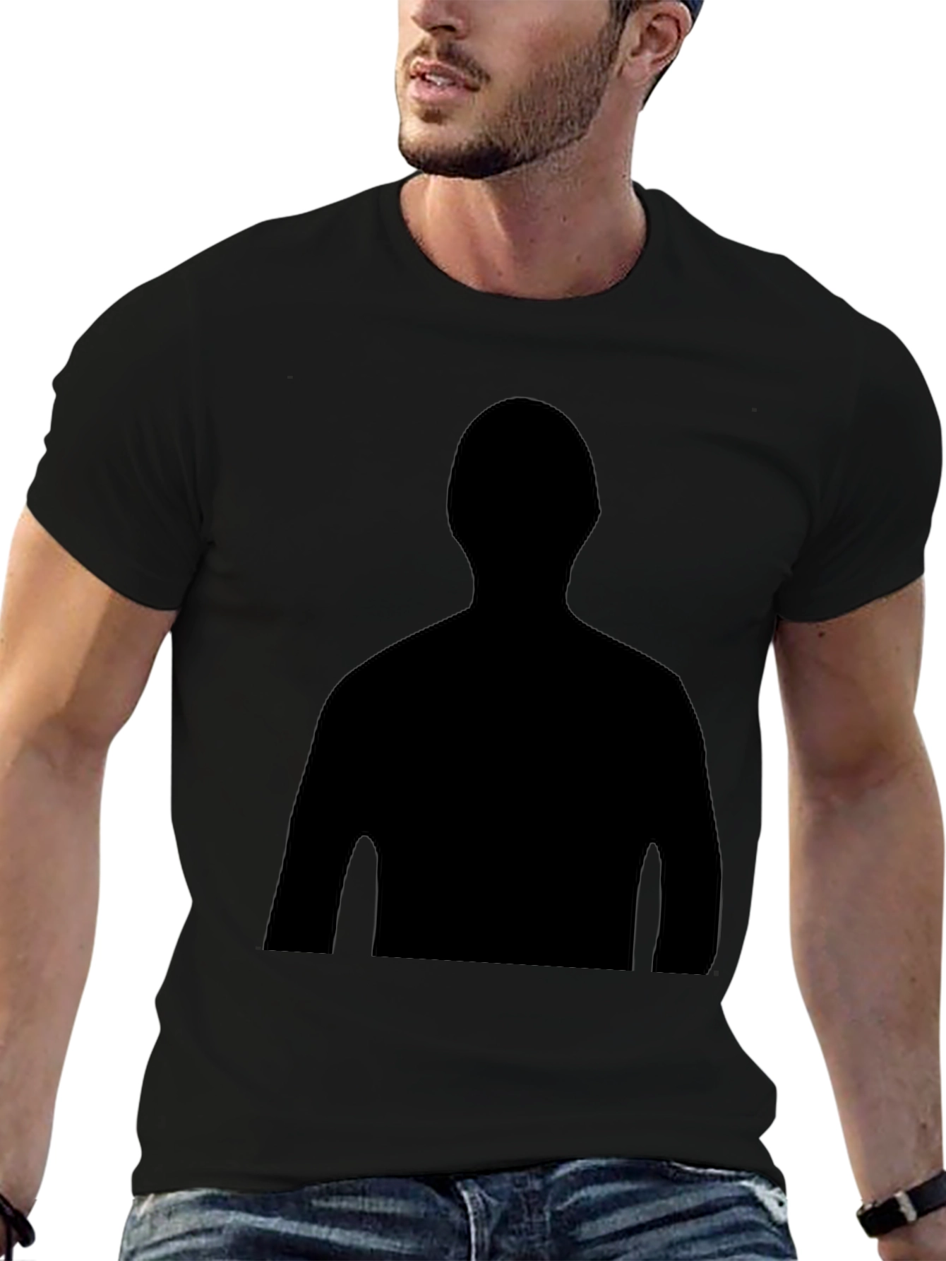 Silhouette Print Black T-Shirt