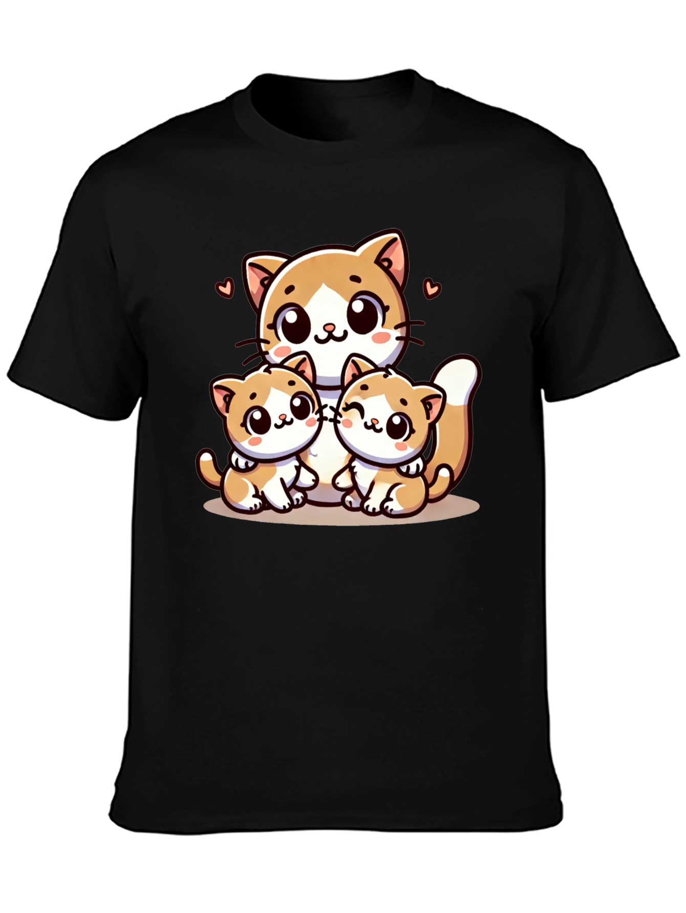 Cute Cat Family Graphic T-Shirt