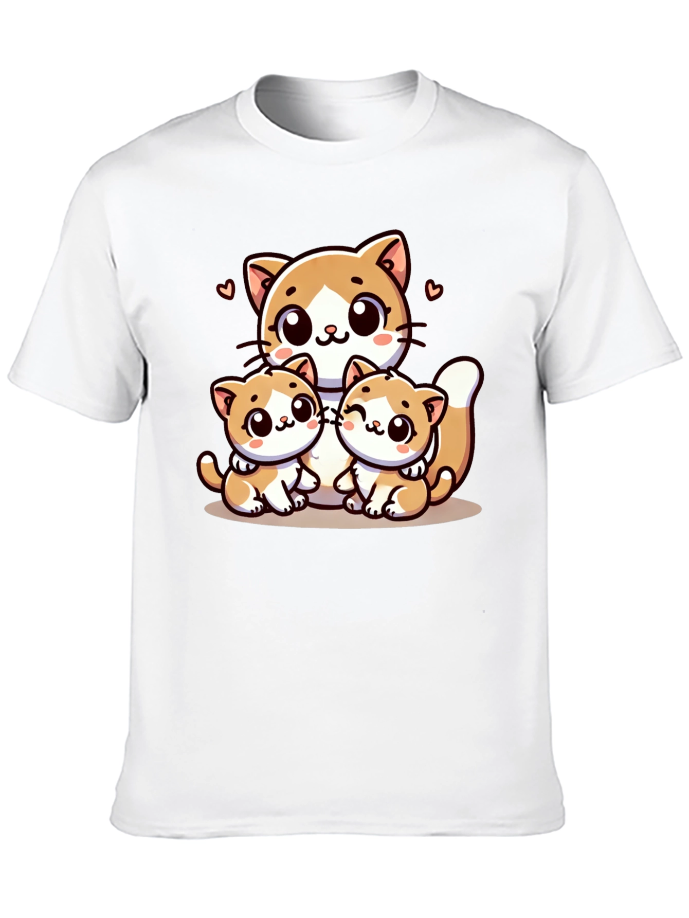 Cute Cat Family Graphic T-Shirt