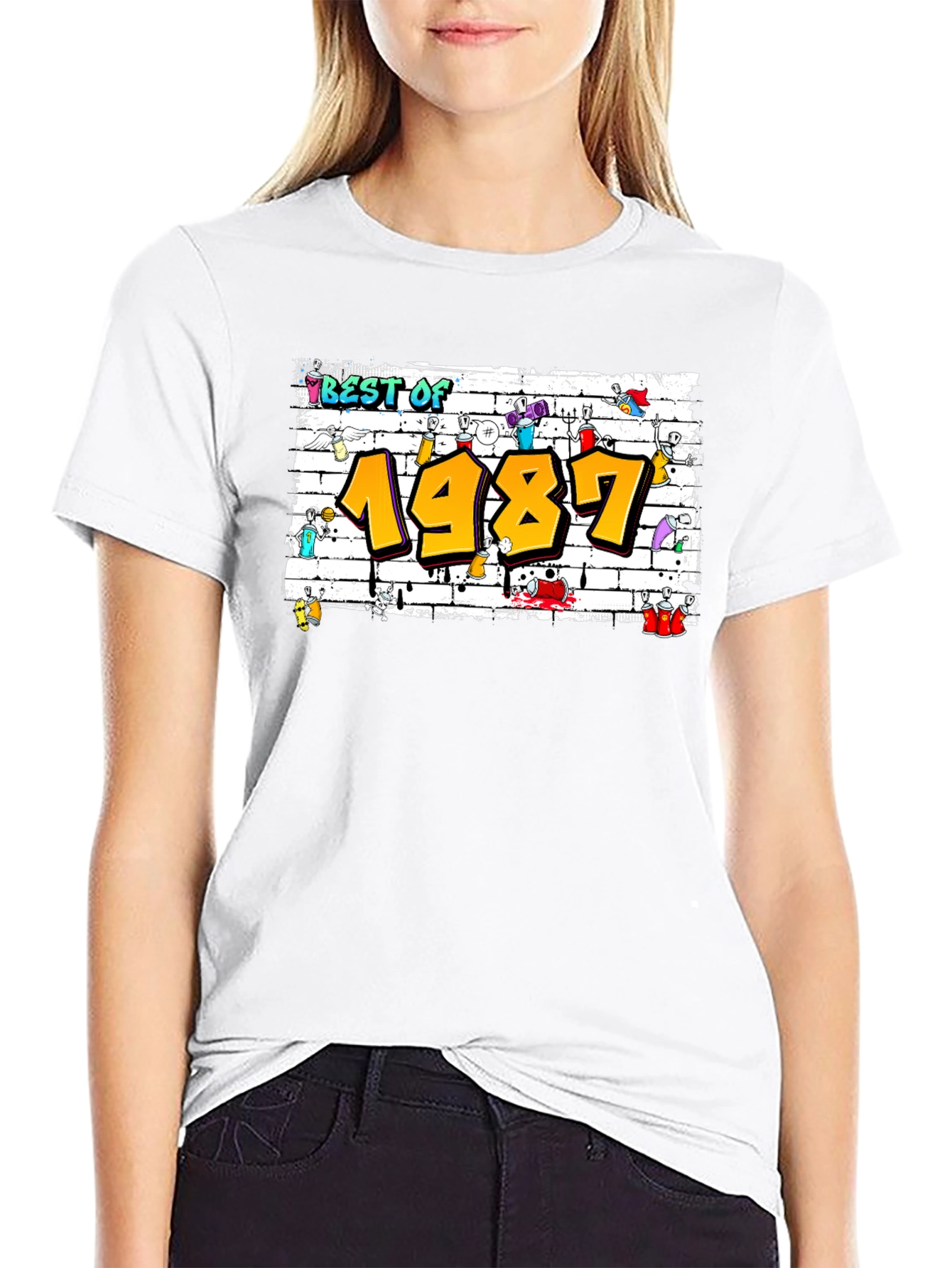 Best Of 1987 Graffiti Style Black T-Shirt