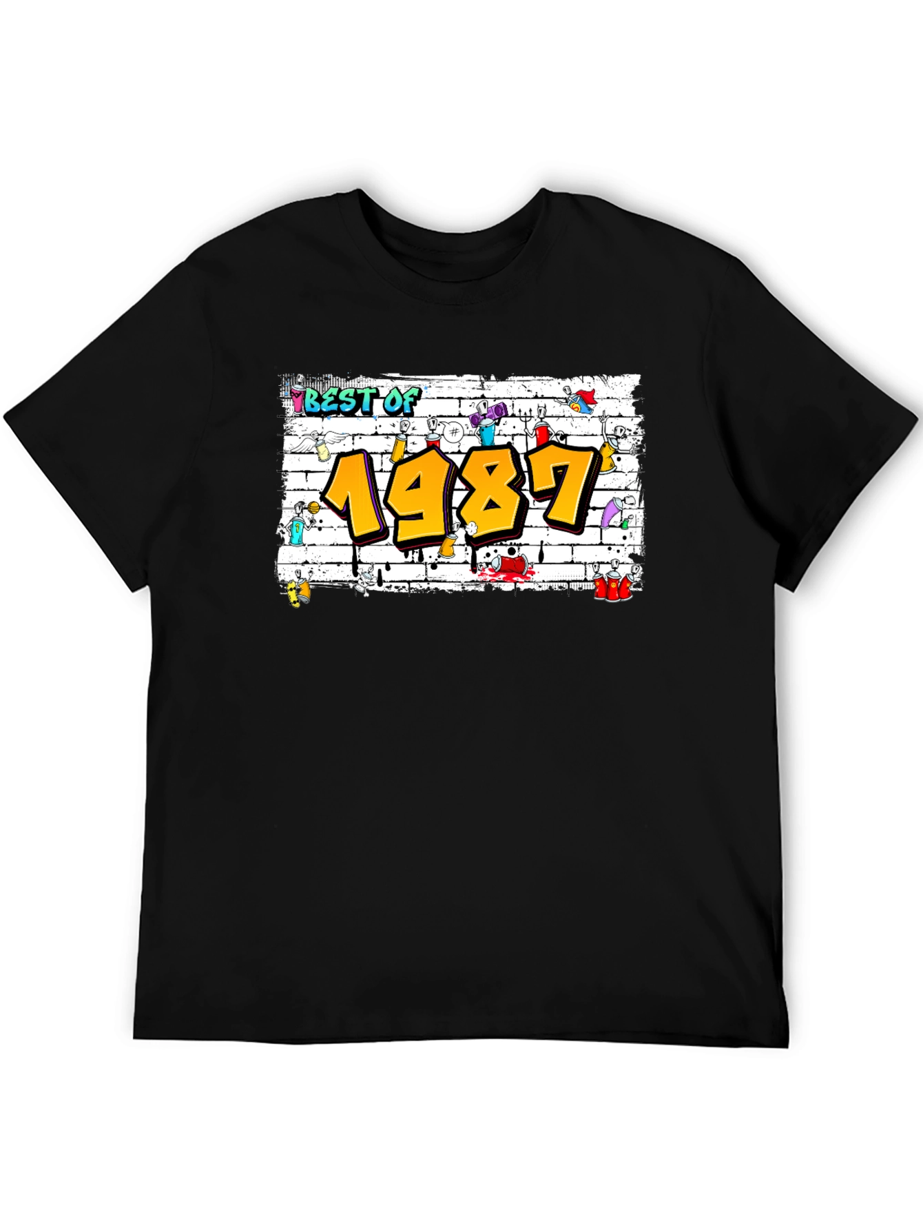 Best Of 1987 Graffiti Style Black T-Shirt
