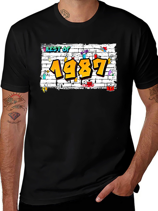 Best Of 1987 Graffiti Style Black T-Shirt