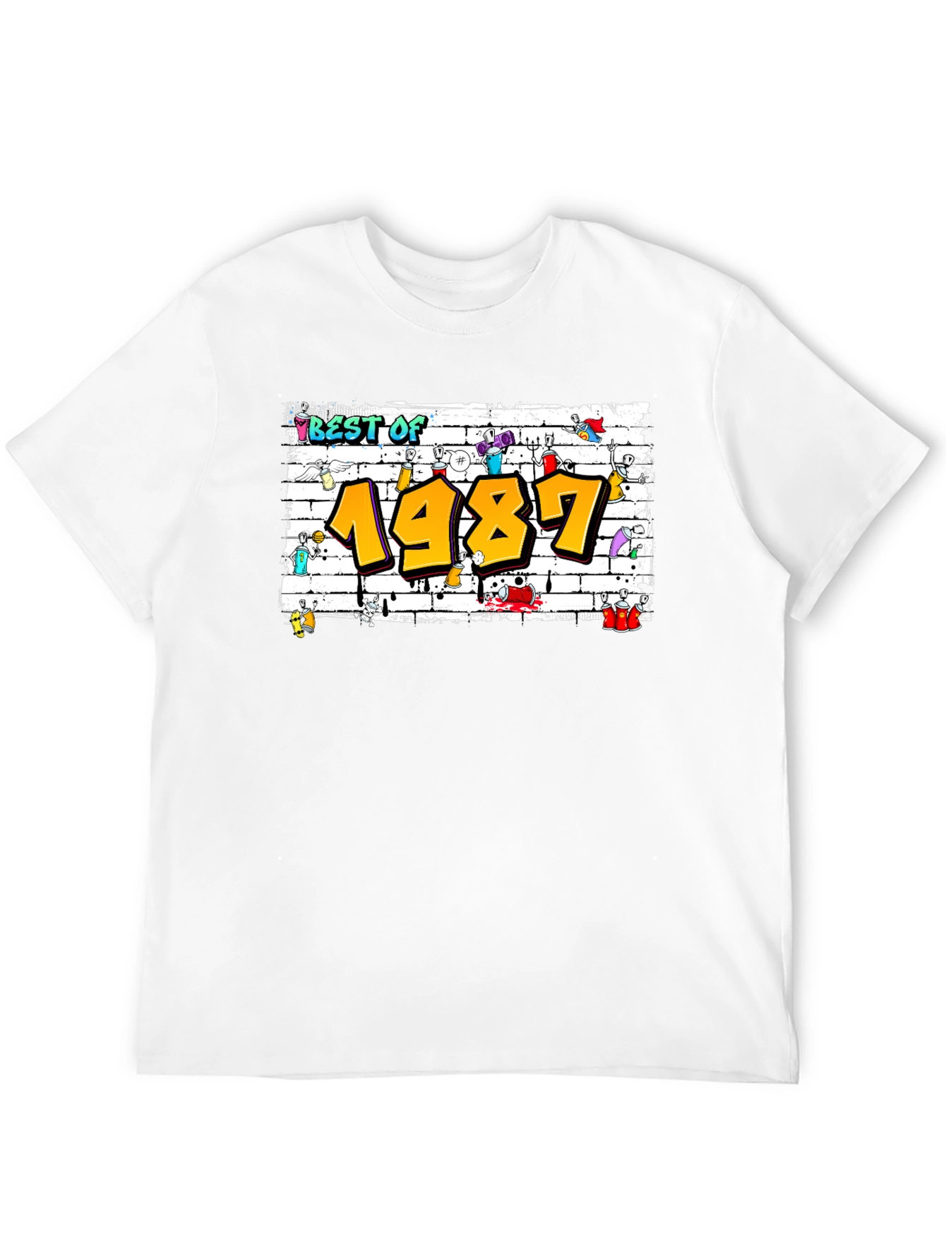 Best Of 1987 Graffiti Style Black T-Shirt