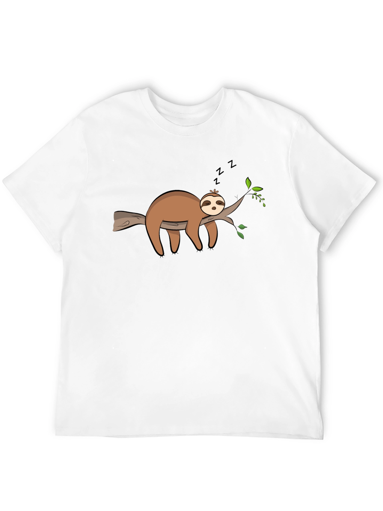 Cute Sleeping Sloth On Branch Graphic T-Shirt