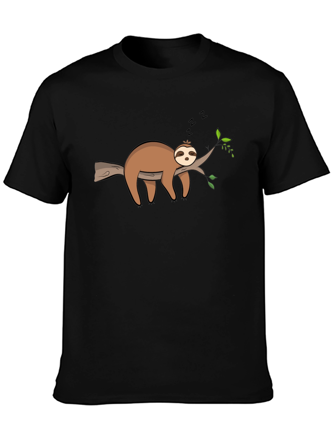 Cute Sleeping Sloth On Branch Graphic T-Shirt