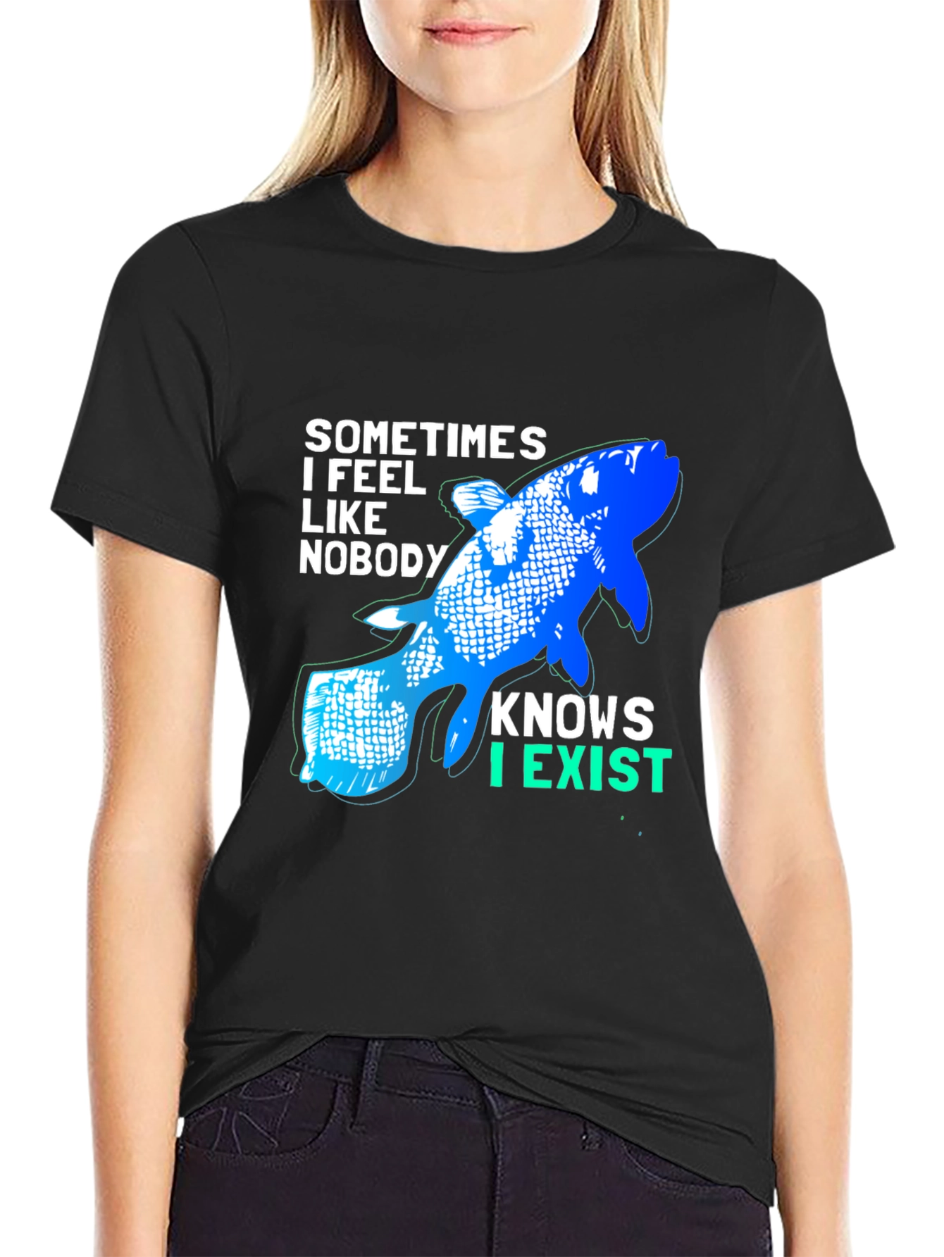 Coelacanth Existential T-Shirt - Black