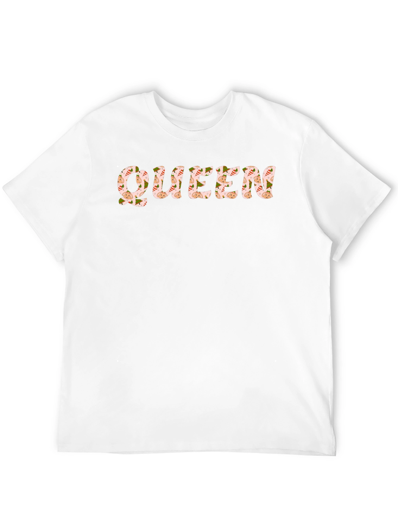 Queen Patterned T-Shirt - Black Crew Neck Tee