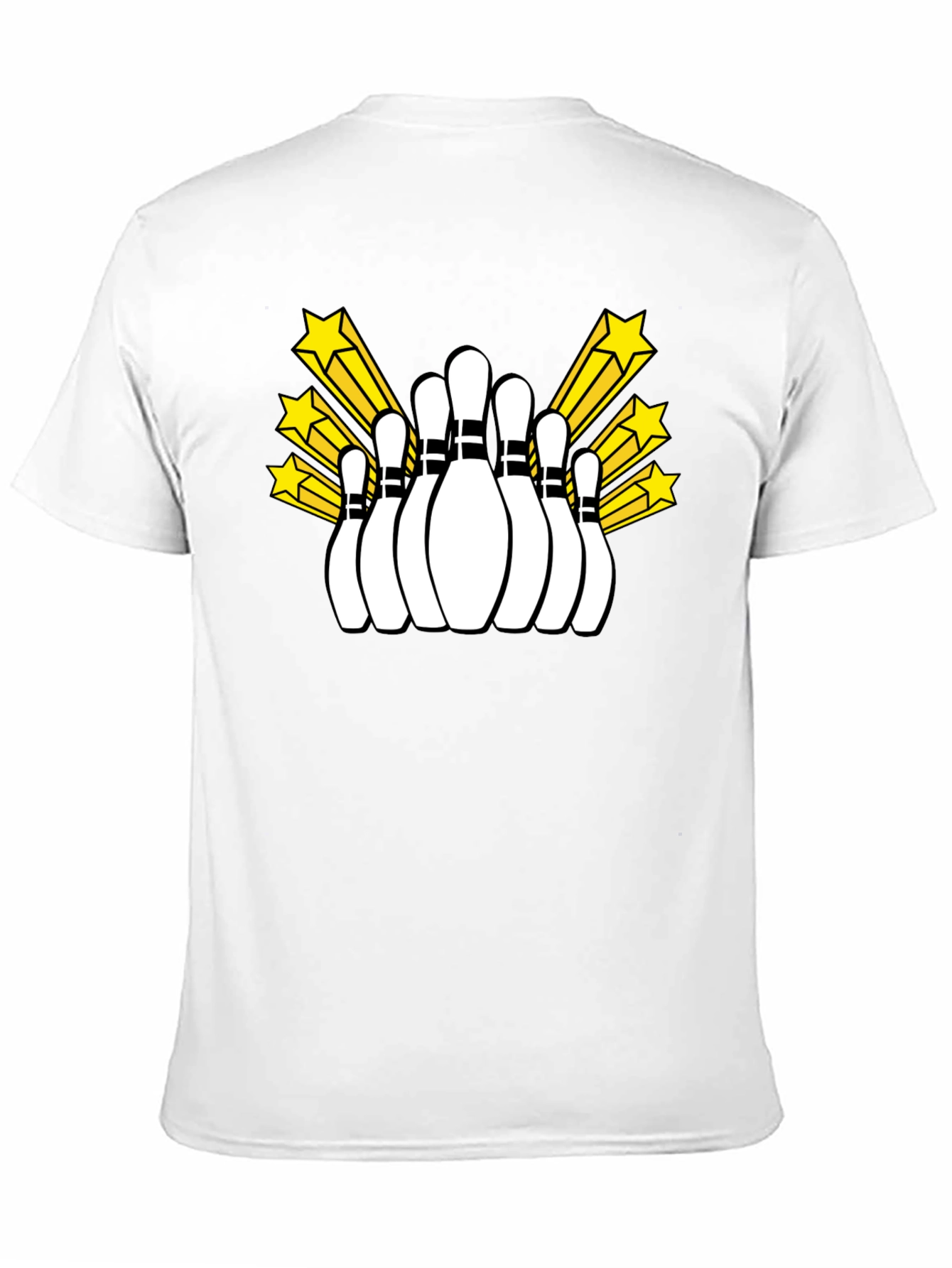 Bowling Pins and Stars Graphic Tee - Black T-Shirt