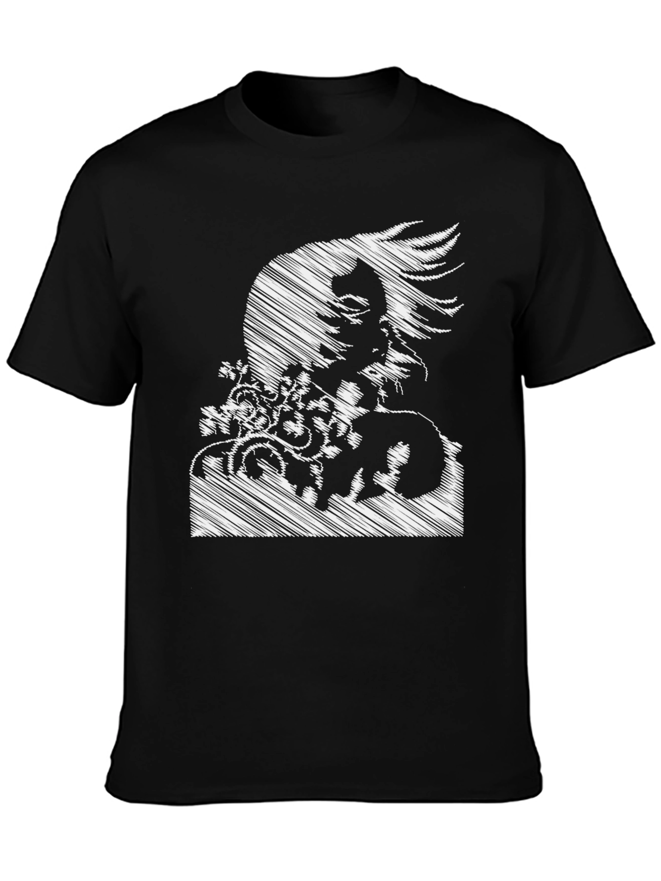 Sketch Art Medusa Graphic Tee - Black
