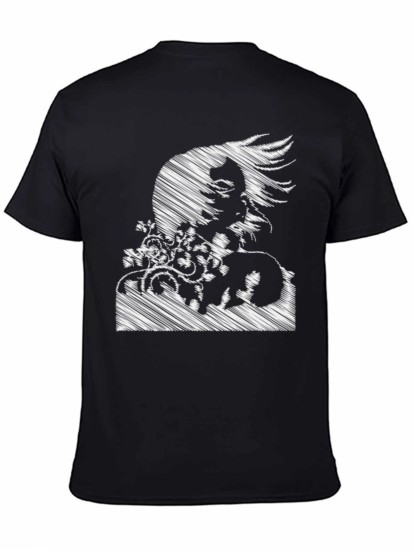 Sketch Art Medusa Graphic Tee - Black