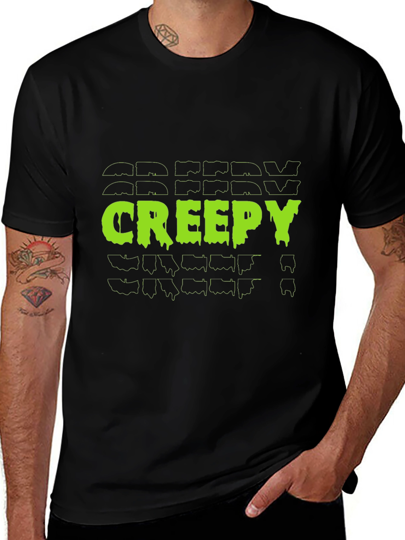 Creepy Graphic Tee - Black Halloween T-Shirt