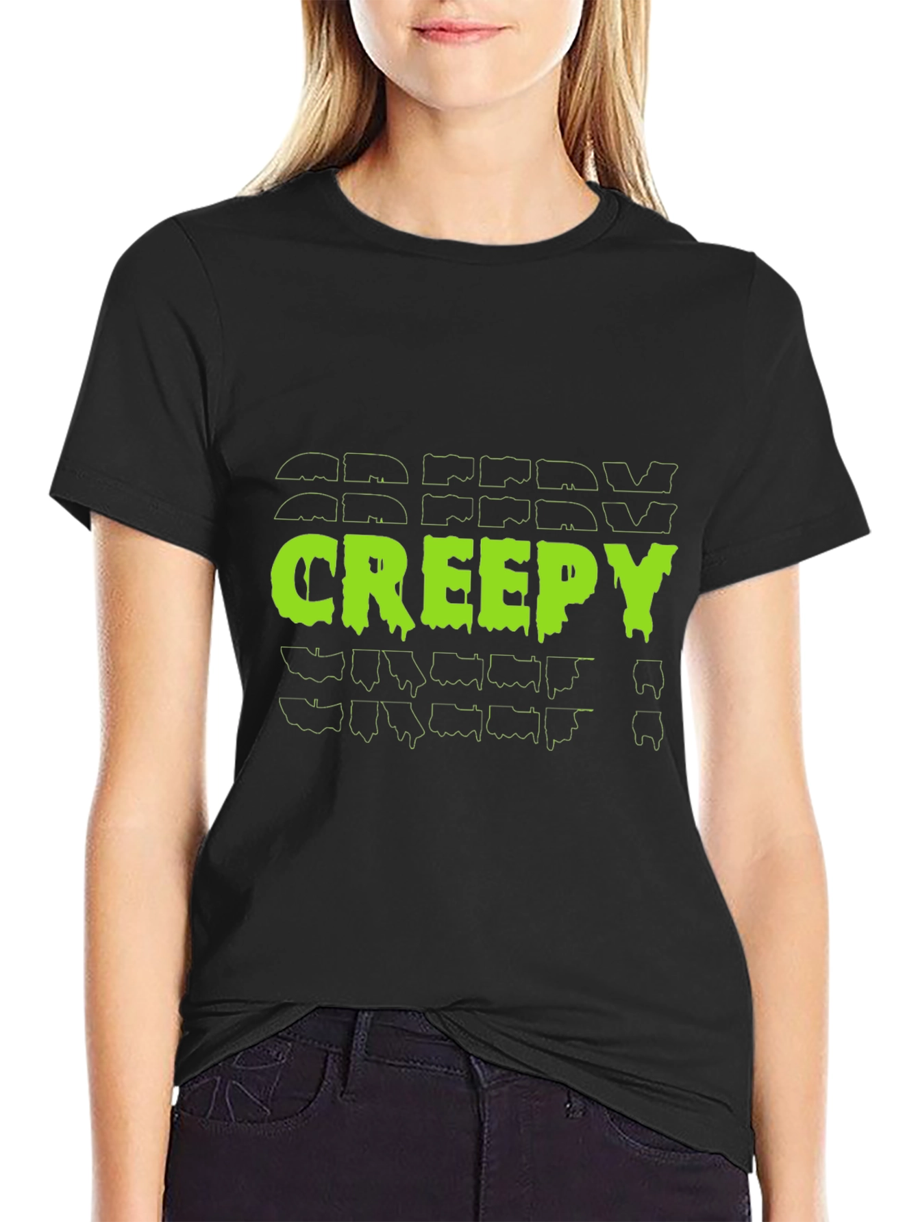 Creepy Graphic Tee - Black Halloween T-Shirt