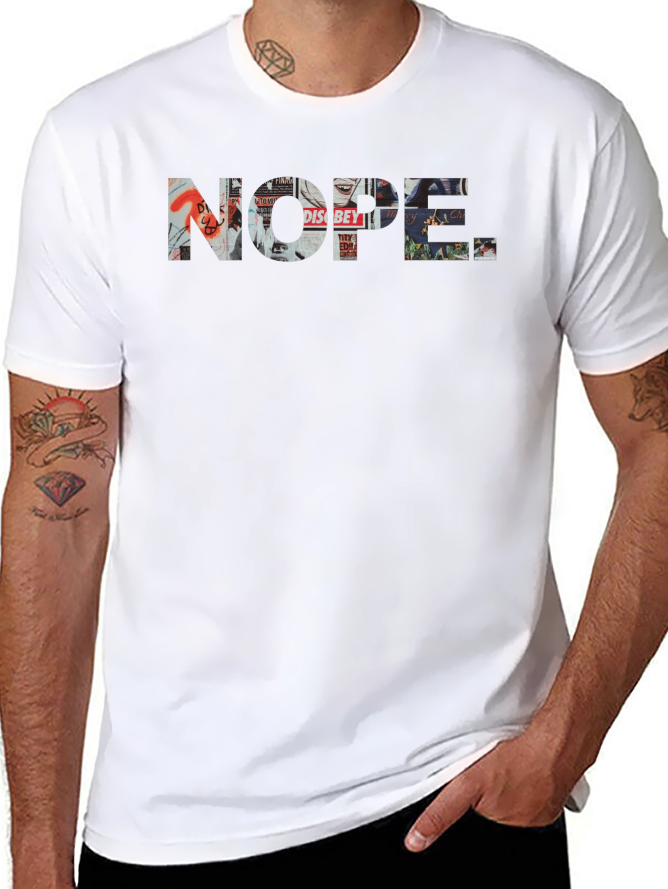 NOPE Graphic Print Crew Neck T-Shirt