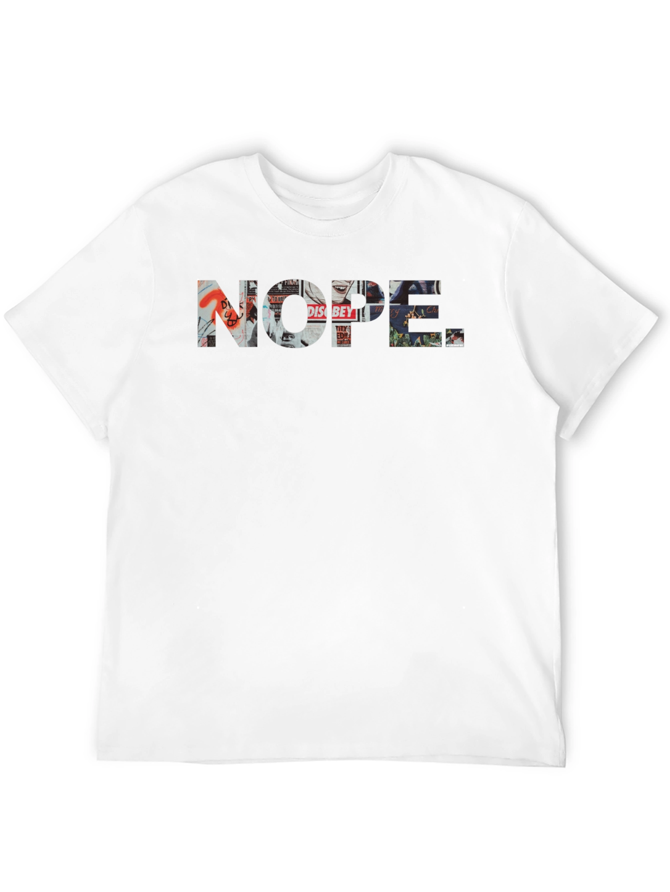 NOPE Graphic Print Crew Neck T-Shirt