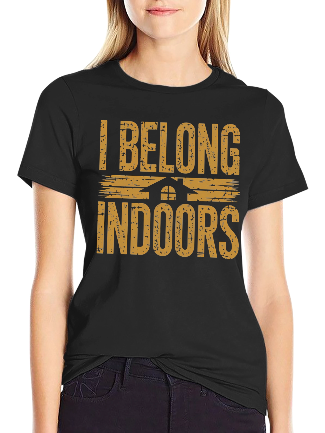 I Belong Indoors Graphic T-Shirt