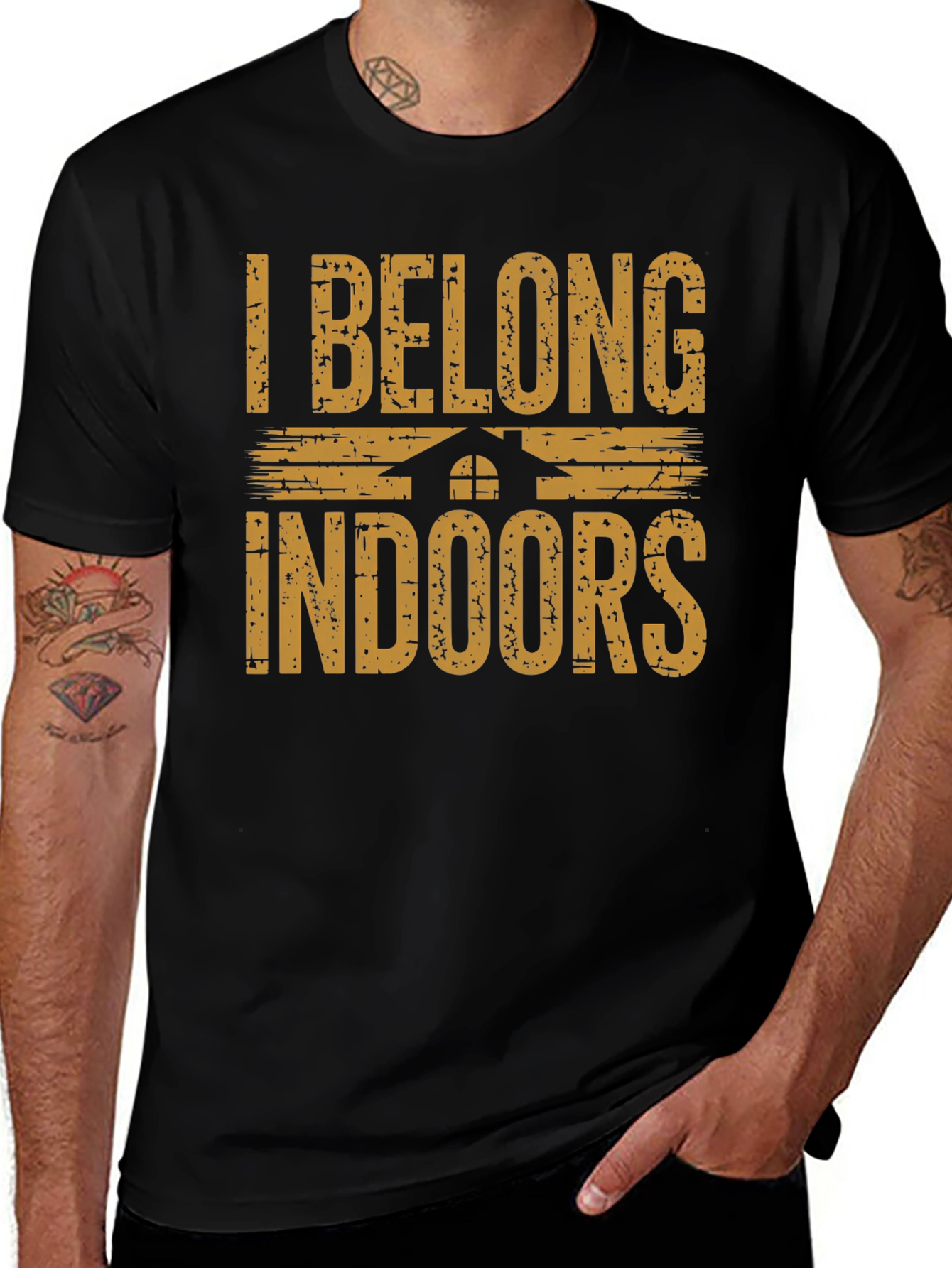 I Belong Indoors Graphic T-Shirt