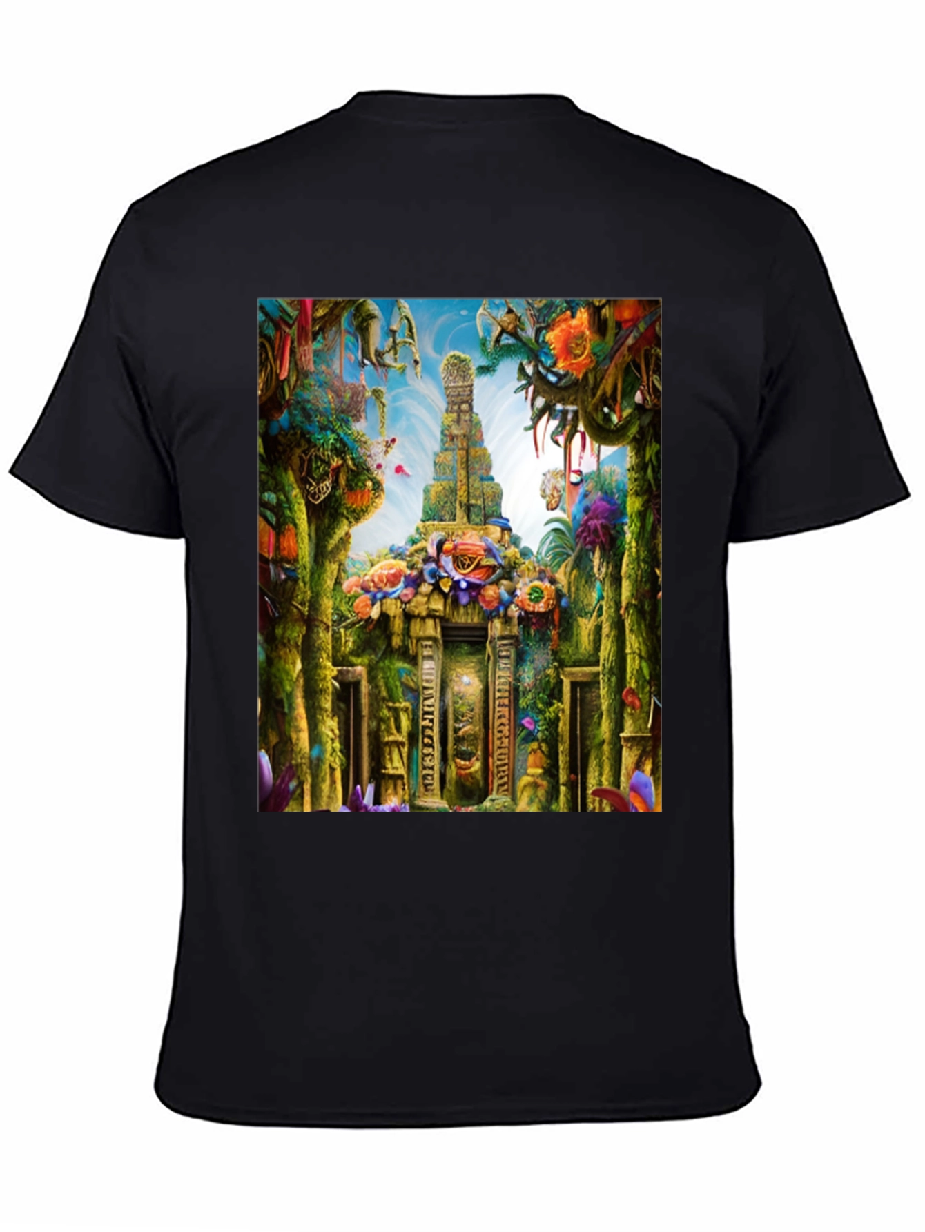 Mystical Temple Graphic Tee - Black