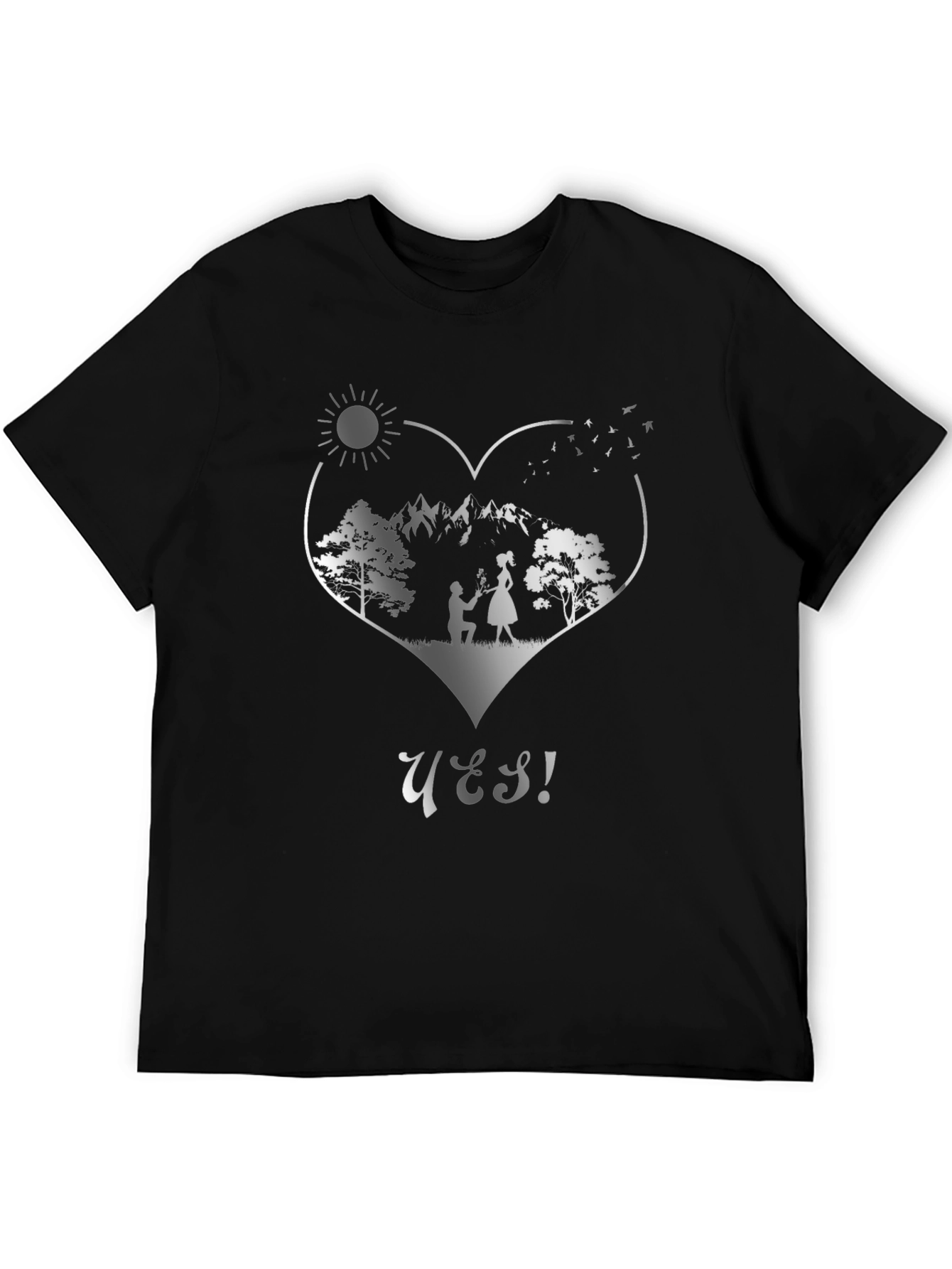Romantic Proposal T-Shirt - Yes! Heart Design