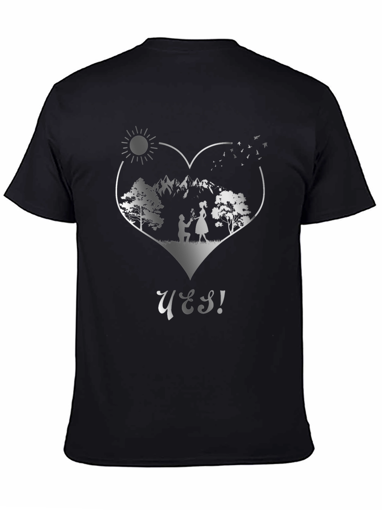 Romantic Proposal T-Shirt - Yes! Heart Design