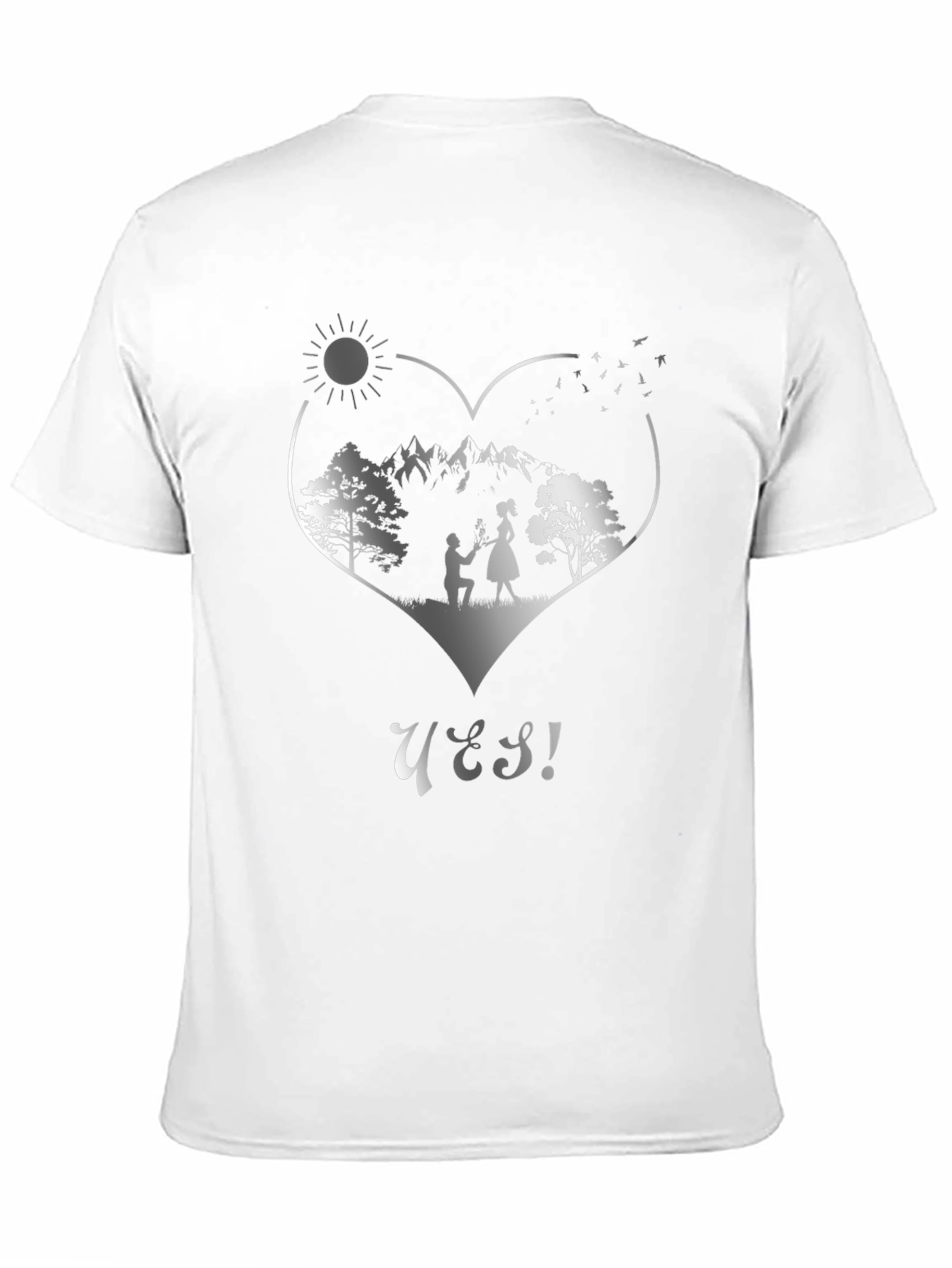 Romantic Proposal T-Shirt - Yes! Heart Design