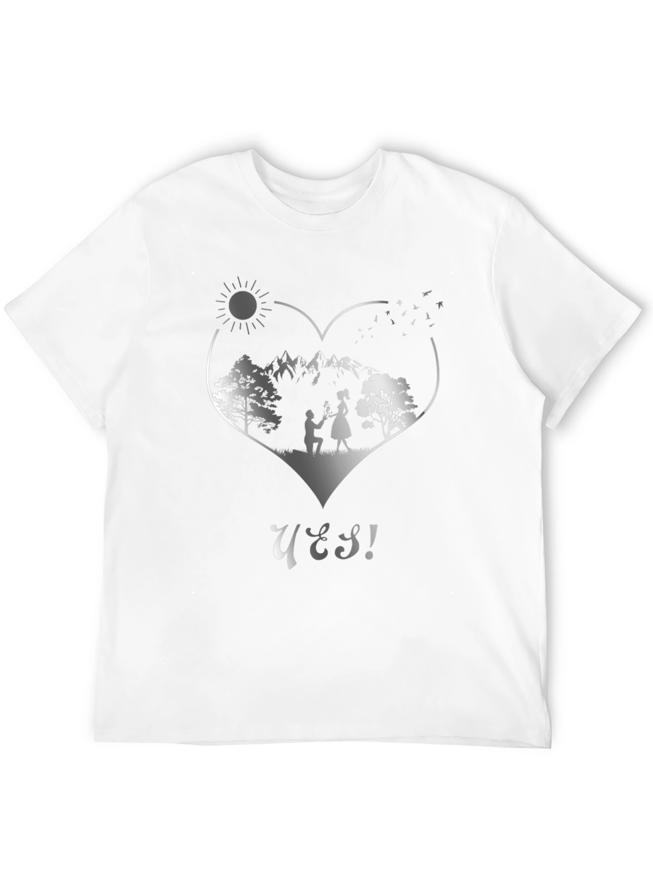 Romantic Proposal T-Shirt - Yes! Heart Design
