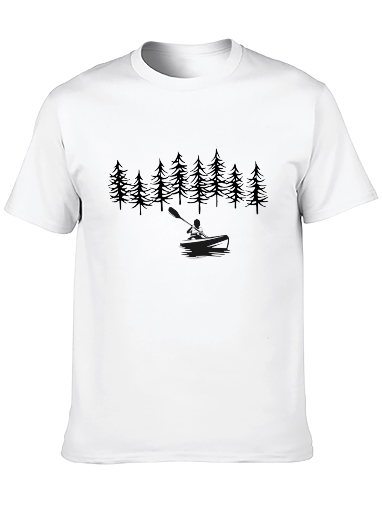 Black Pine Tree Kayak Graphic Tee