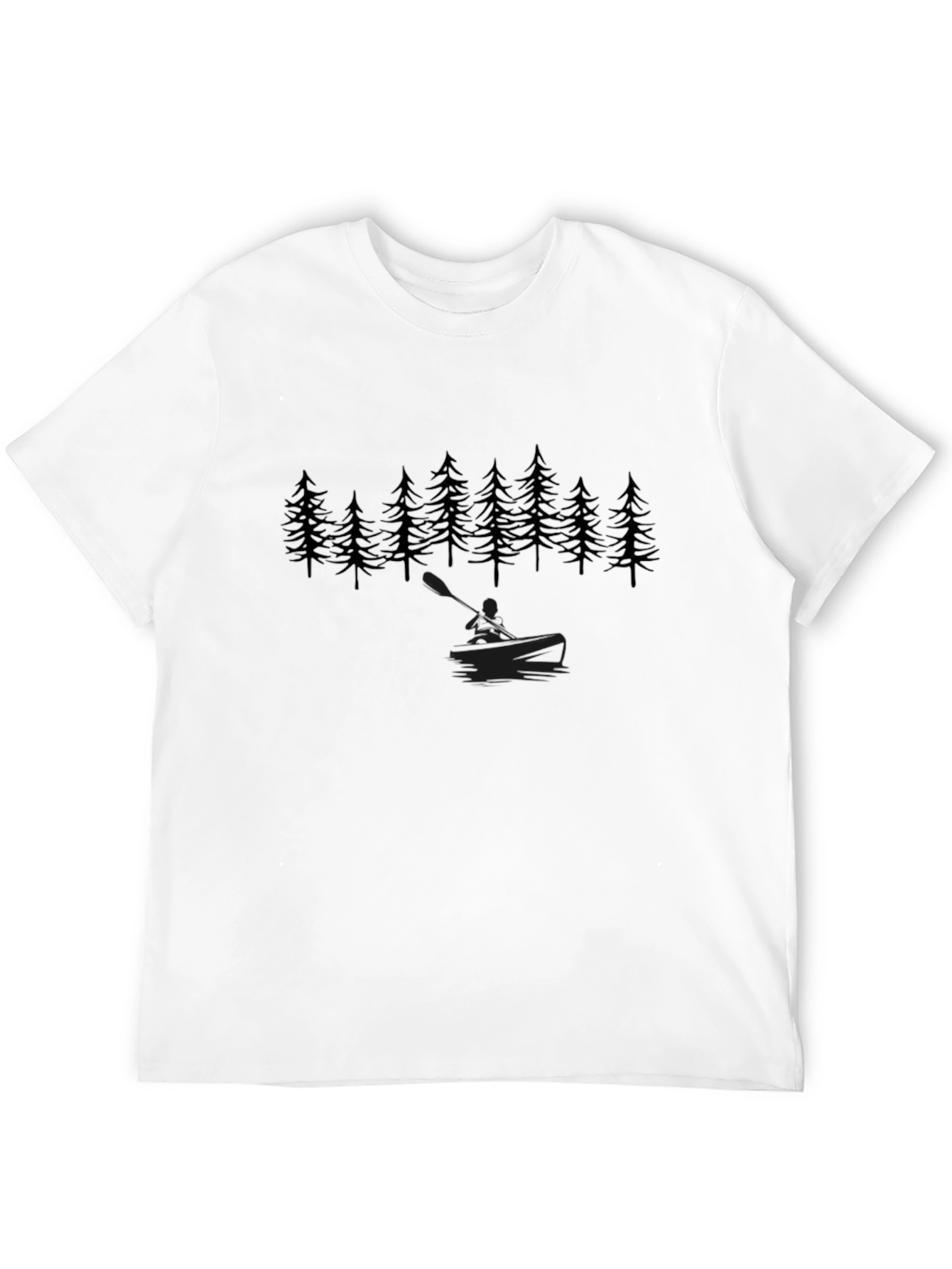 Black Pine Tree Kayak Graphic Tee