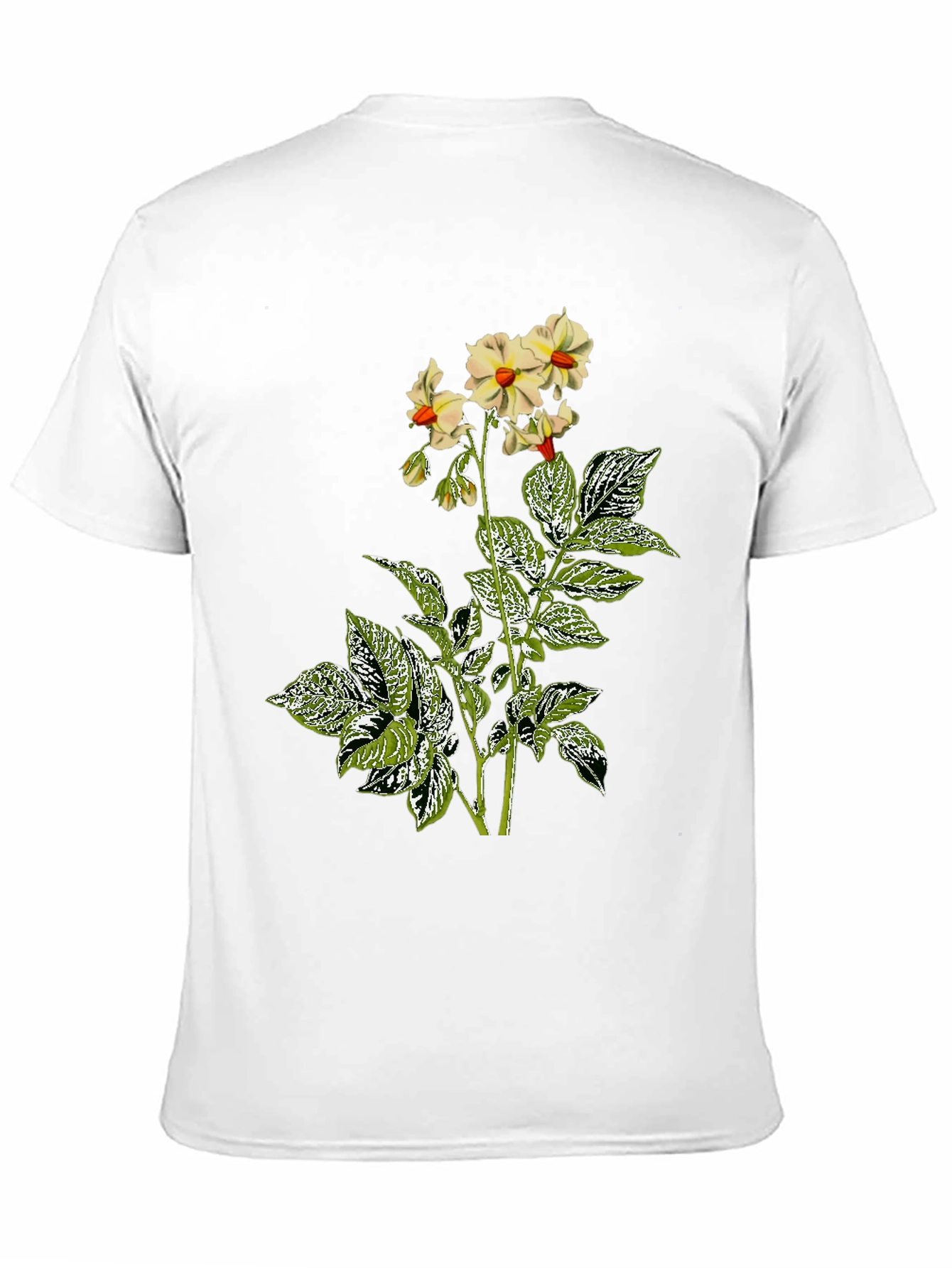 Floral Potato Plant Graphic Tee - Black