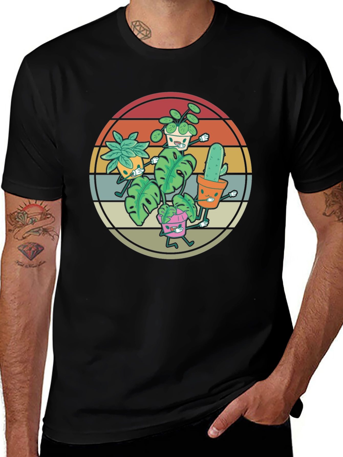 Retro Plant Lover T-Shirt - Dancing Plants