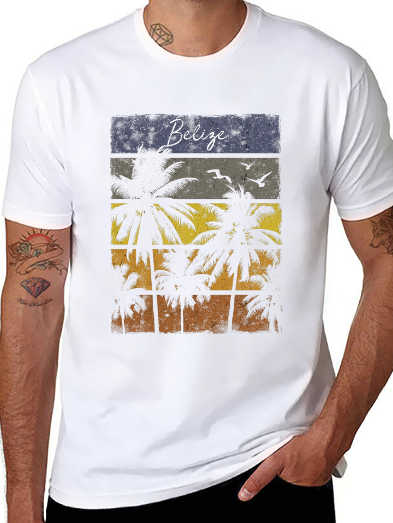 Belize Palm Tree T-Shirt - Tropical Graphic Tee