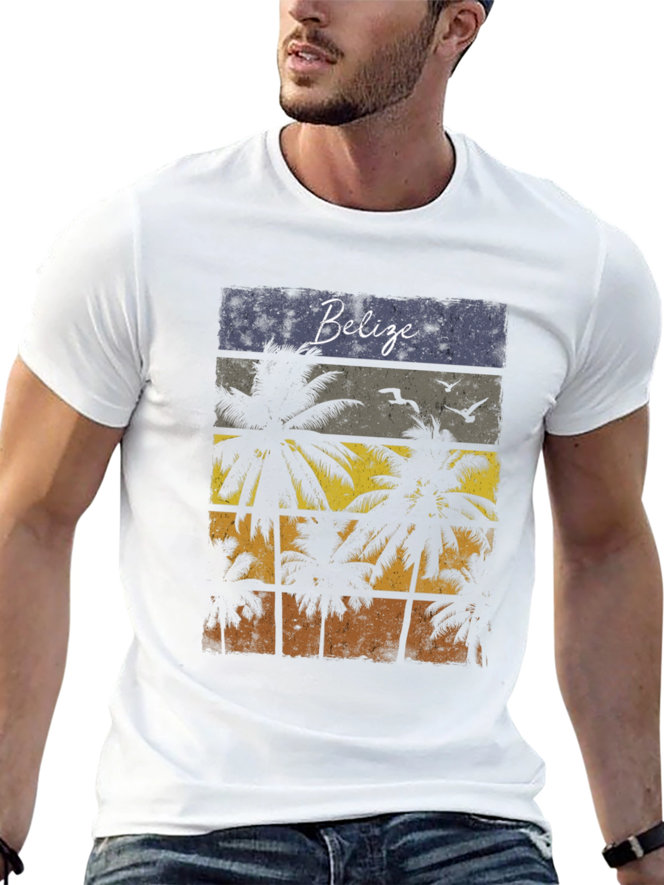 Belize Palm Tree T-Shirt - Tropical Graphic Tee