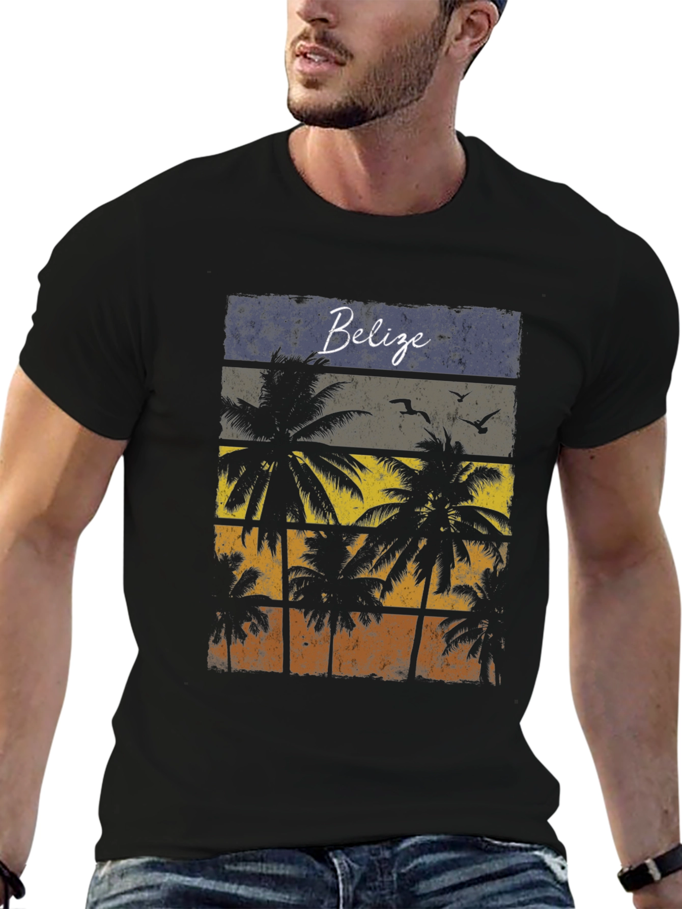 Belize Palm Tree T-Shirt - Tropical Graphic Tee