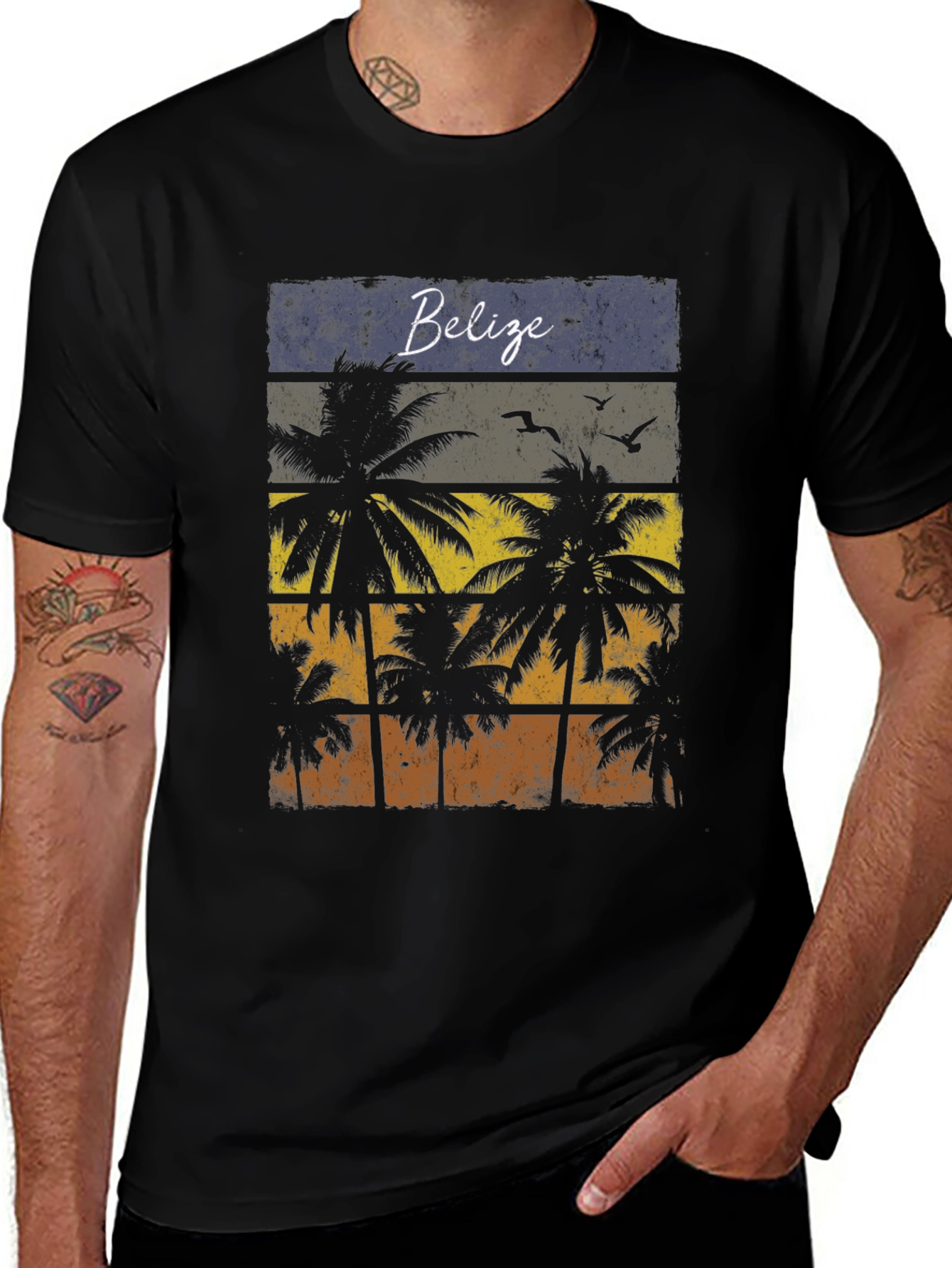 Belize Palm Tree T-Shirt - Tropical Graphic Tee