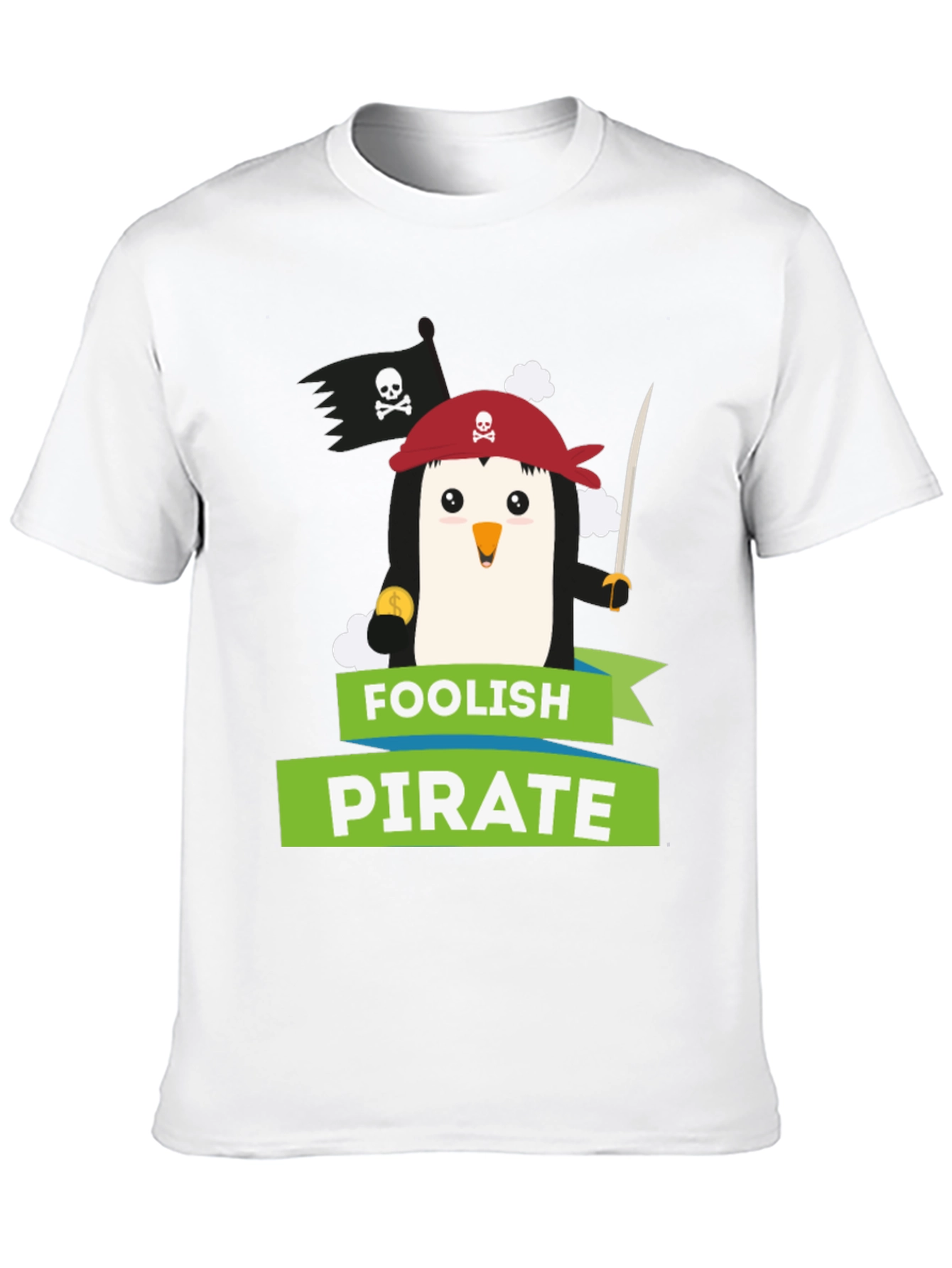 Foolish Pirate Penguin Graphic T-Shirt