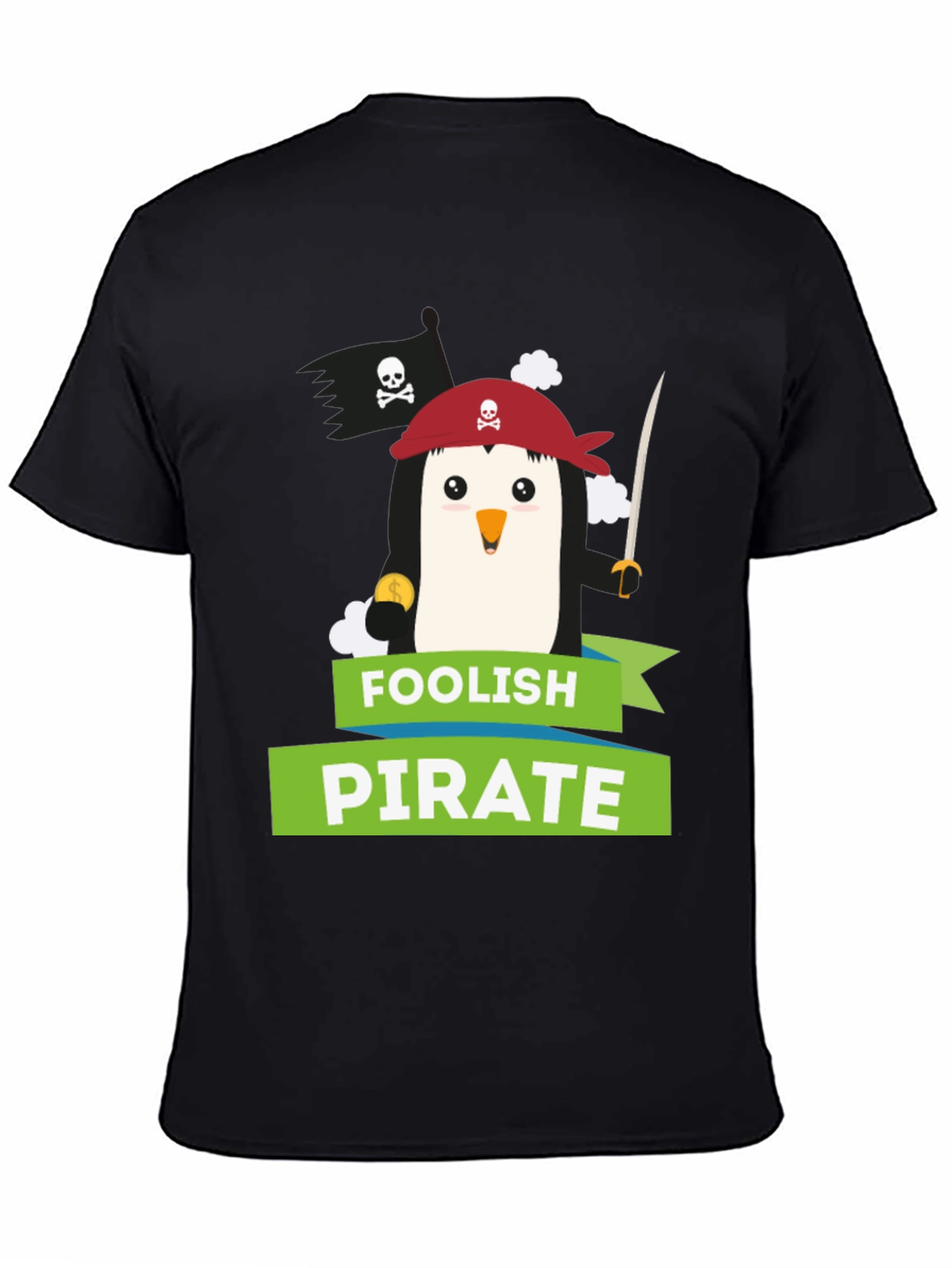 Foolish Pirate Penguin Graphic T-Shirt