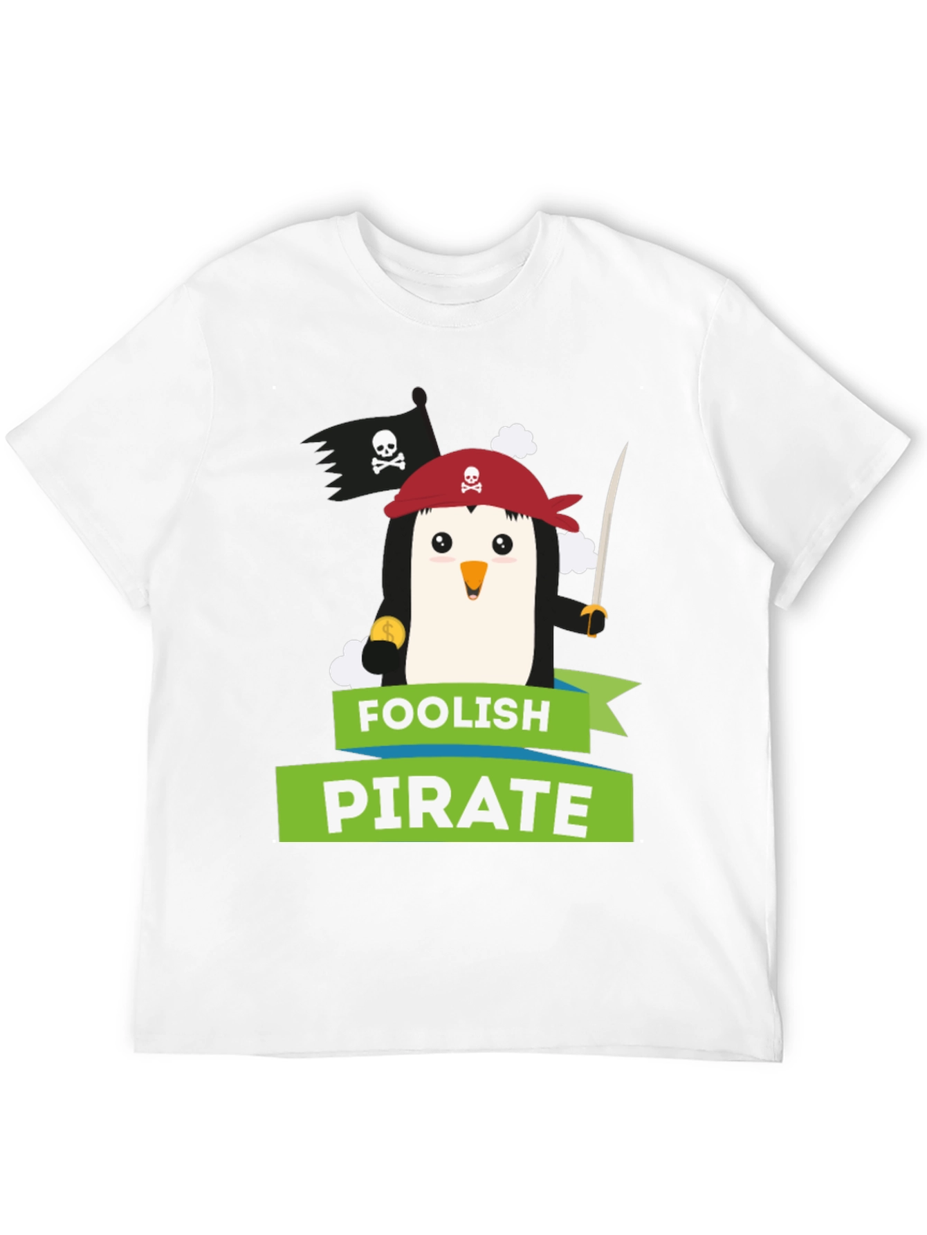 Foolish Pirate Penguin Graphic T-Shirt