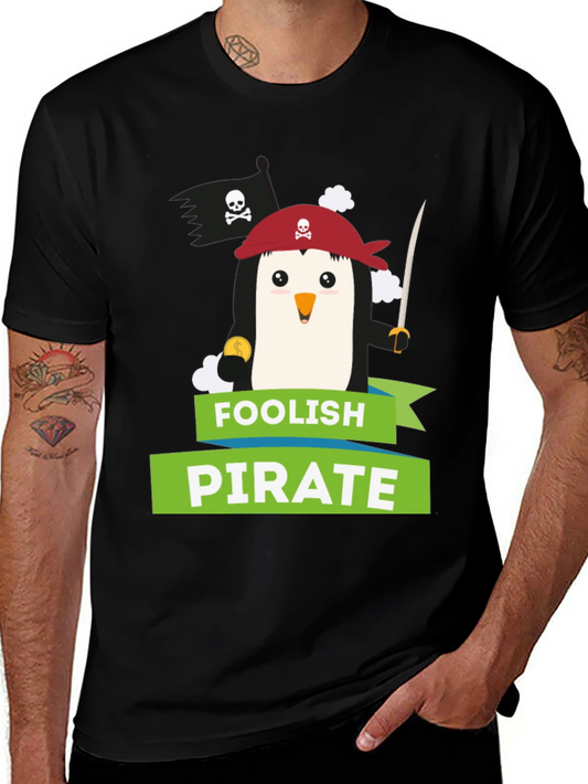 Foolish Pirate Penguin Graphic T-Shirt