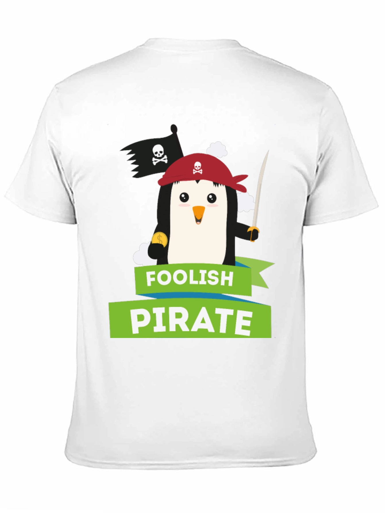 Foolish Pirate Penguin Graphic T-Shirt