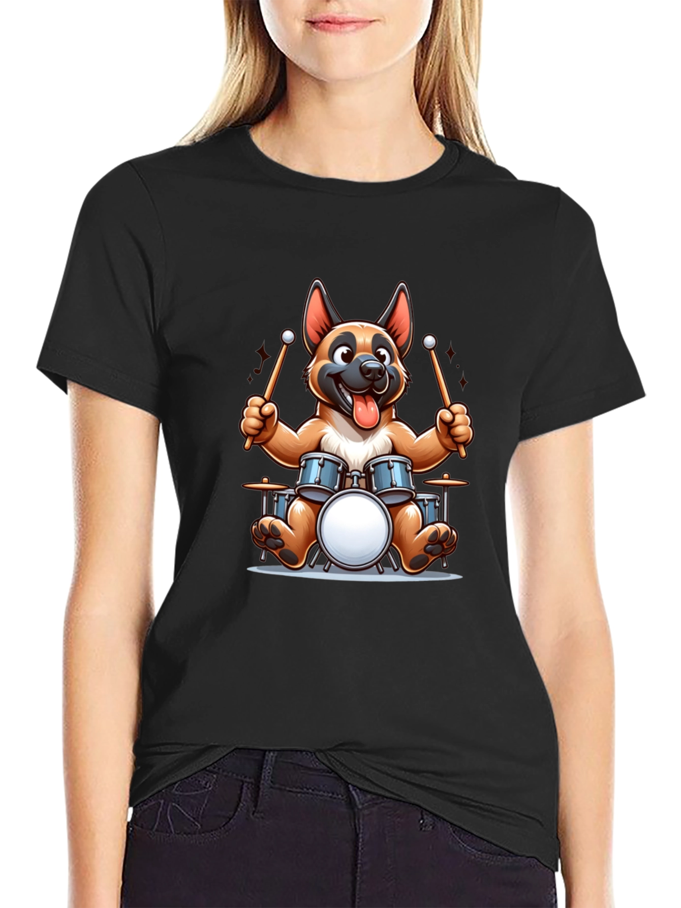 Dog Drummer T-Shirt - Rocking Canine Tee
