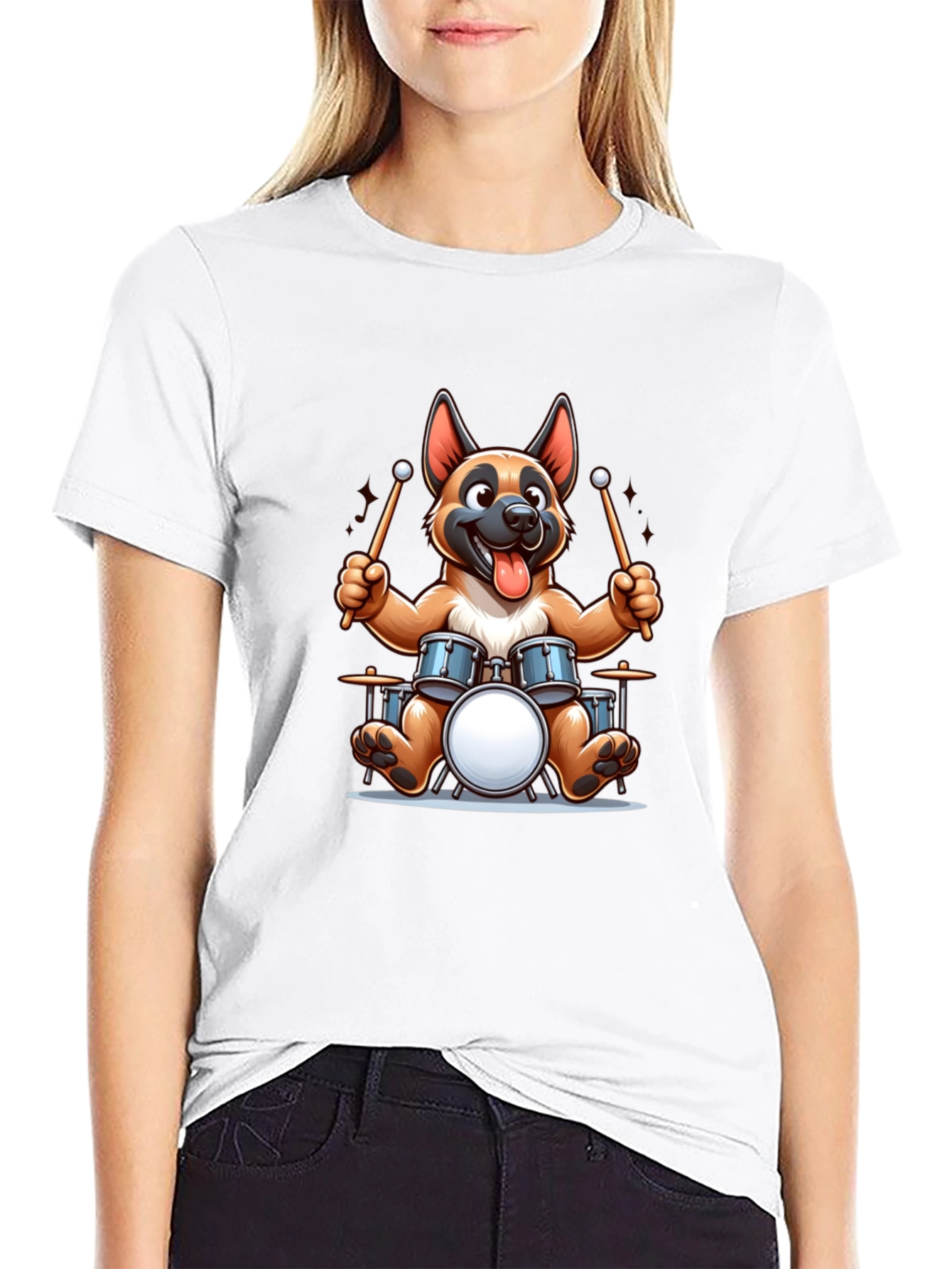 Dog Drummer T-Shirt - Rocking Canine Tee
