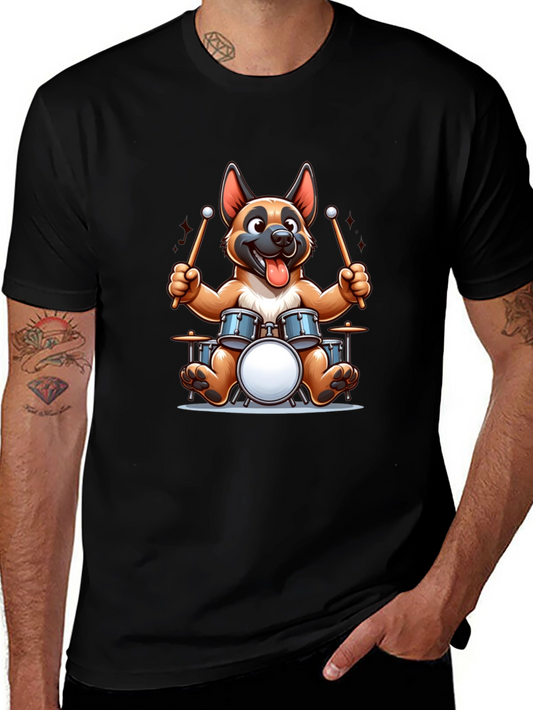 Dog Drummer T-Shirt - Rocking Canine Tee