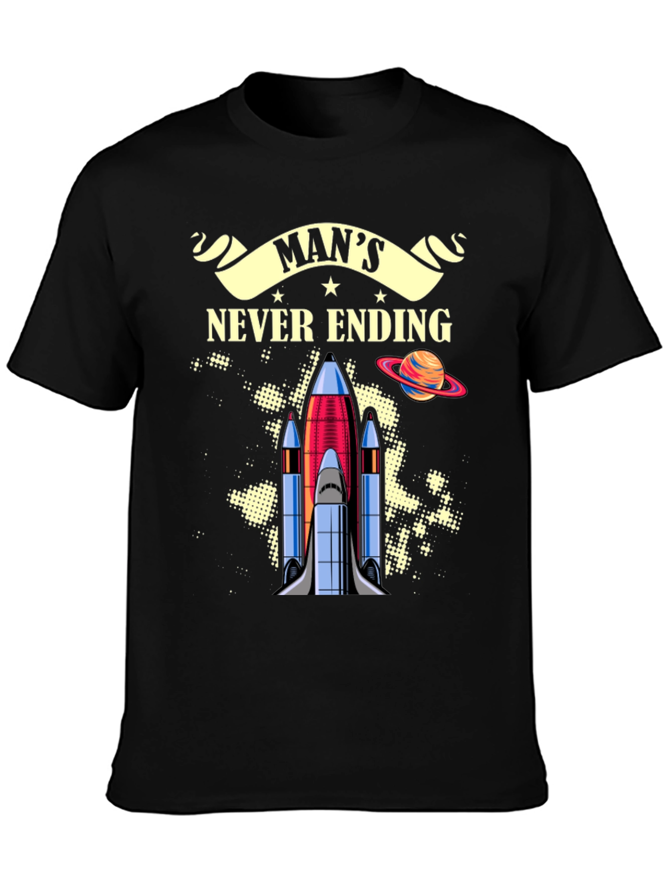 Mans Never Ending Space Mission Graphic Tee