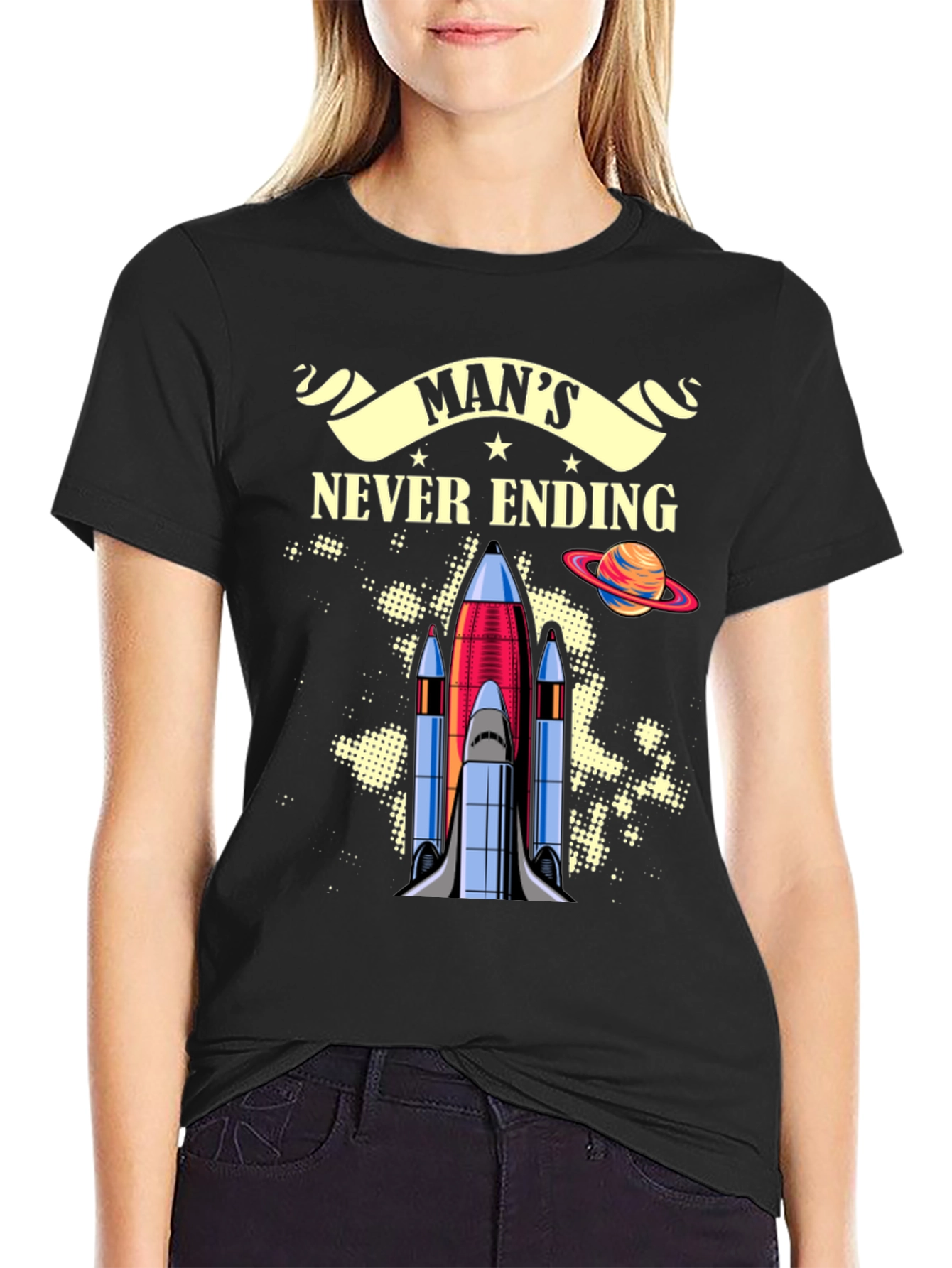 Mans Never Ending Space Mission Graphic Tee