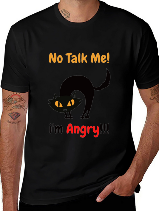 Angry Cat Graphic Tee - No Talk Me!