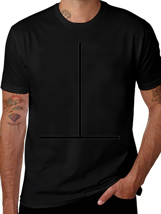 Minimalist Line Art Black T-Shirt