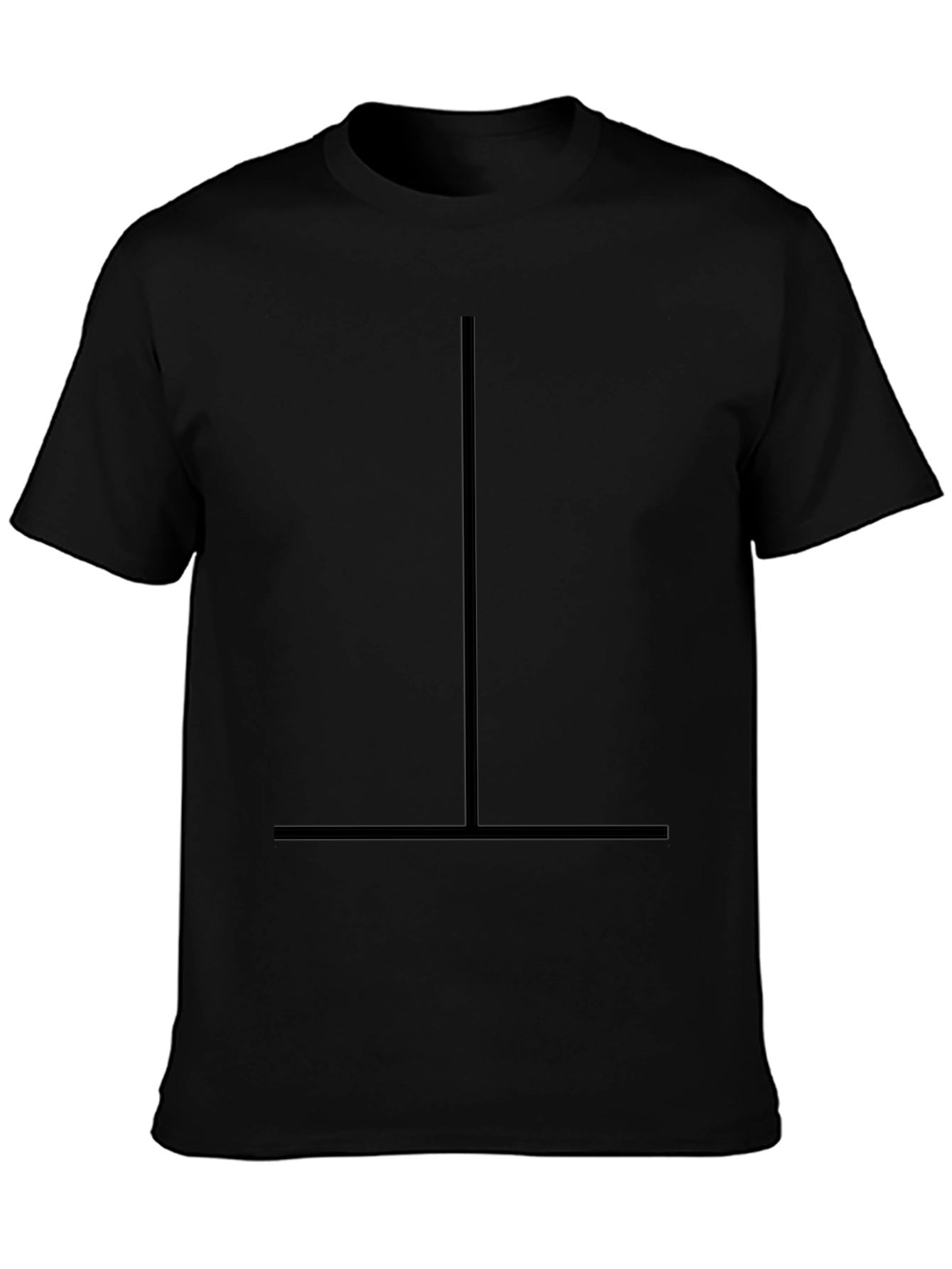 Minimalist Line Art Black T-Shirt