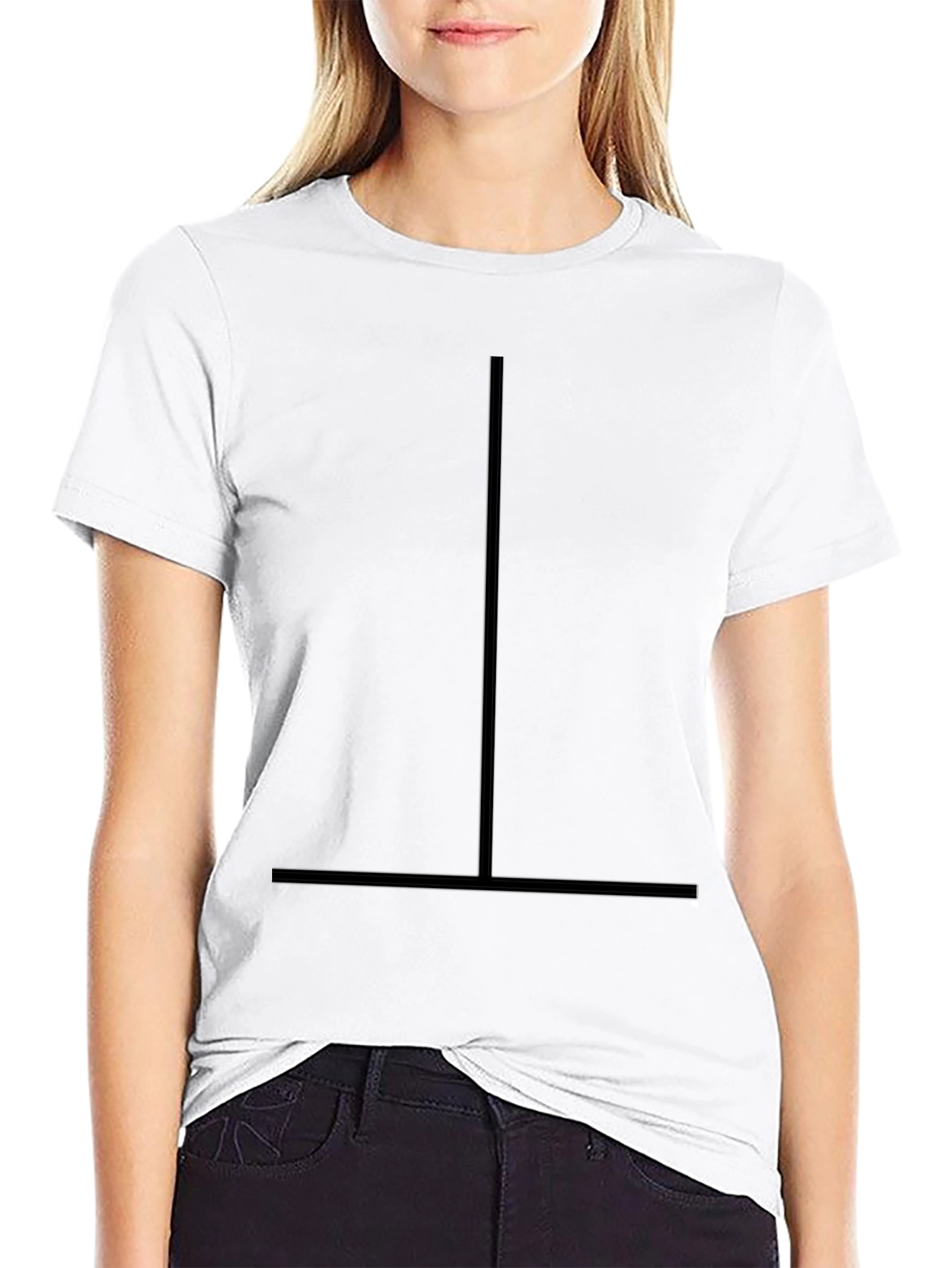 Minimalist Line Art Black T-Shirt