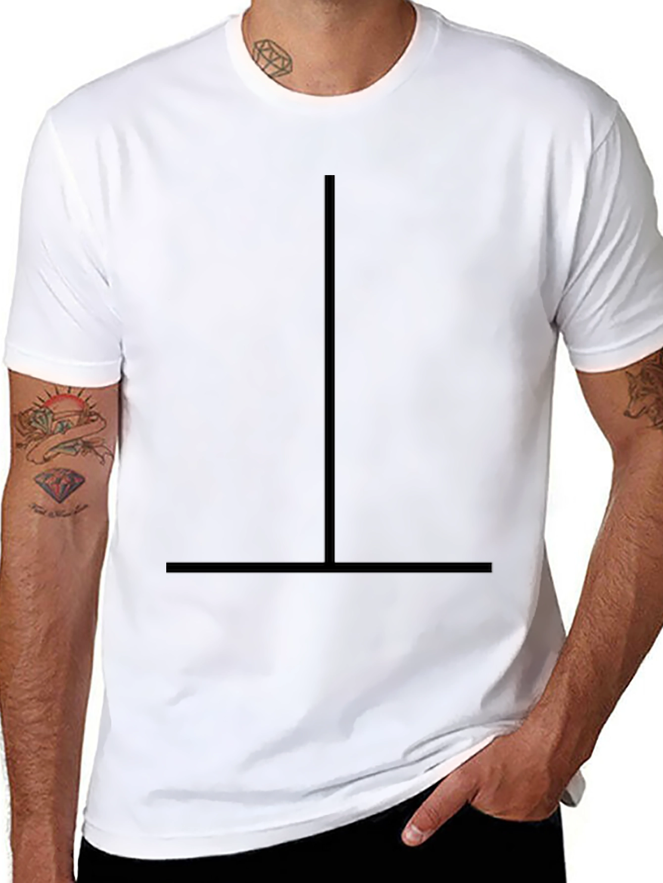 Minimalist Line Art Black T-Shirt
