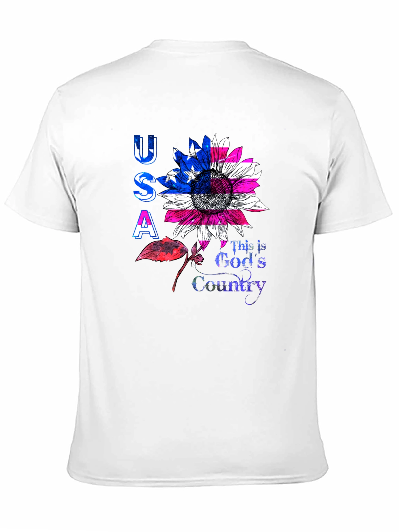 USA Sunflower Graphic T-Shirt - Patriotic Pride
