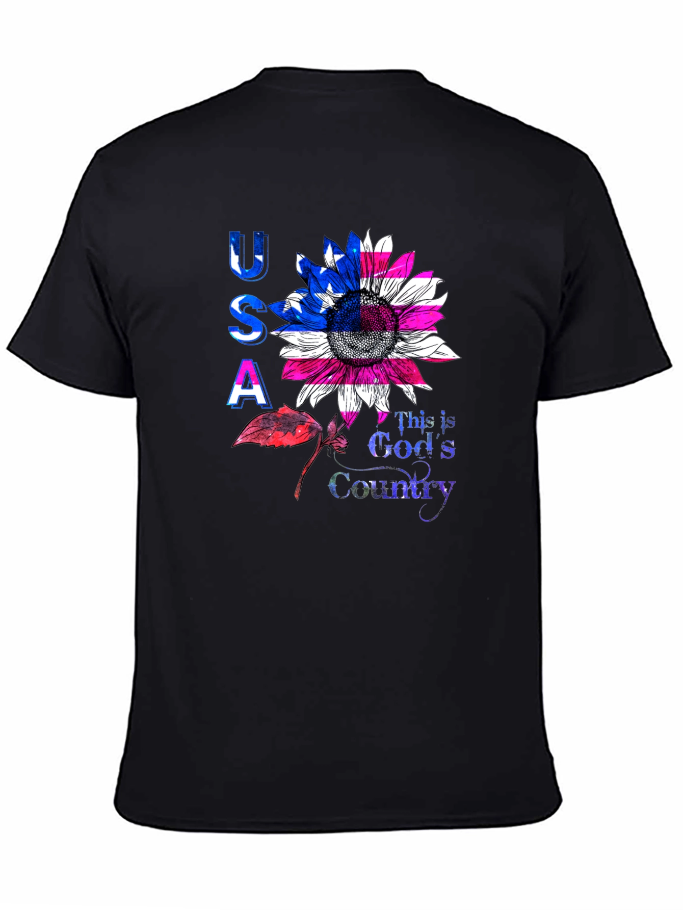USA Sunflower Graphic T-Shirt - Patriotic Pride